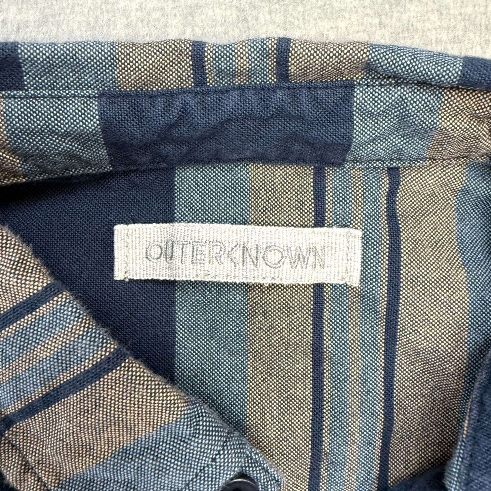 Outerknown Outerknown Shirt Mens Medium Blue Striped Button-Down Cotton Shibui Essential (Non-Network) Size US M / EU 48-50 / 2 - 3 Thumbnail