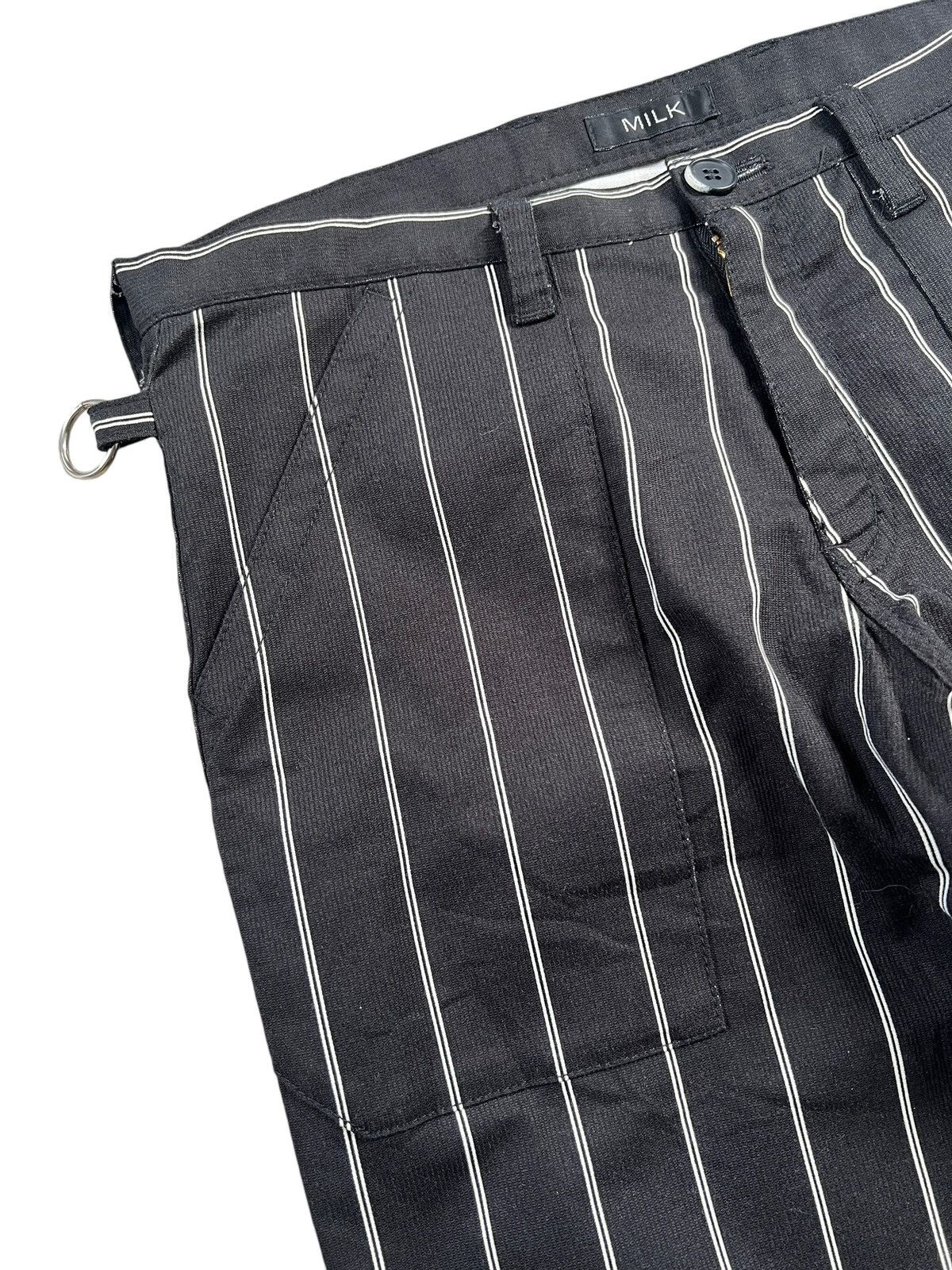 20471120 MILK 🇯🇵 Stripes Zipper Bondage Cropped Pants Size US 30 / EU 46 - 7 Thumbnail