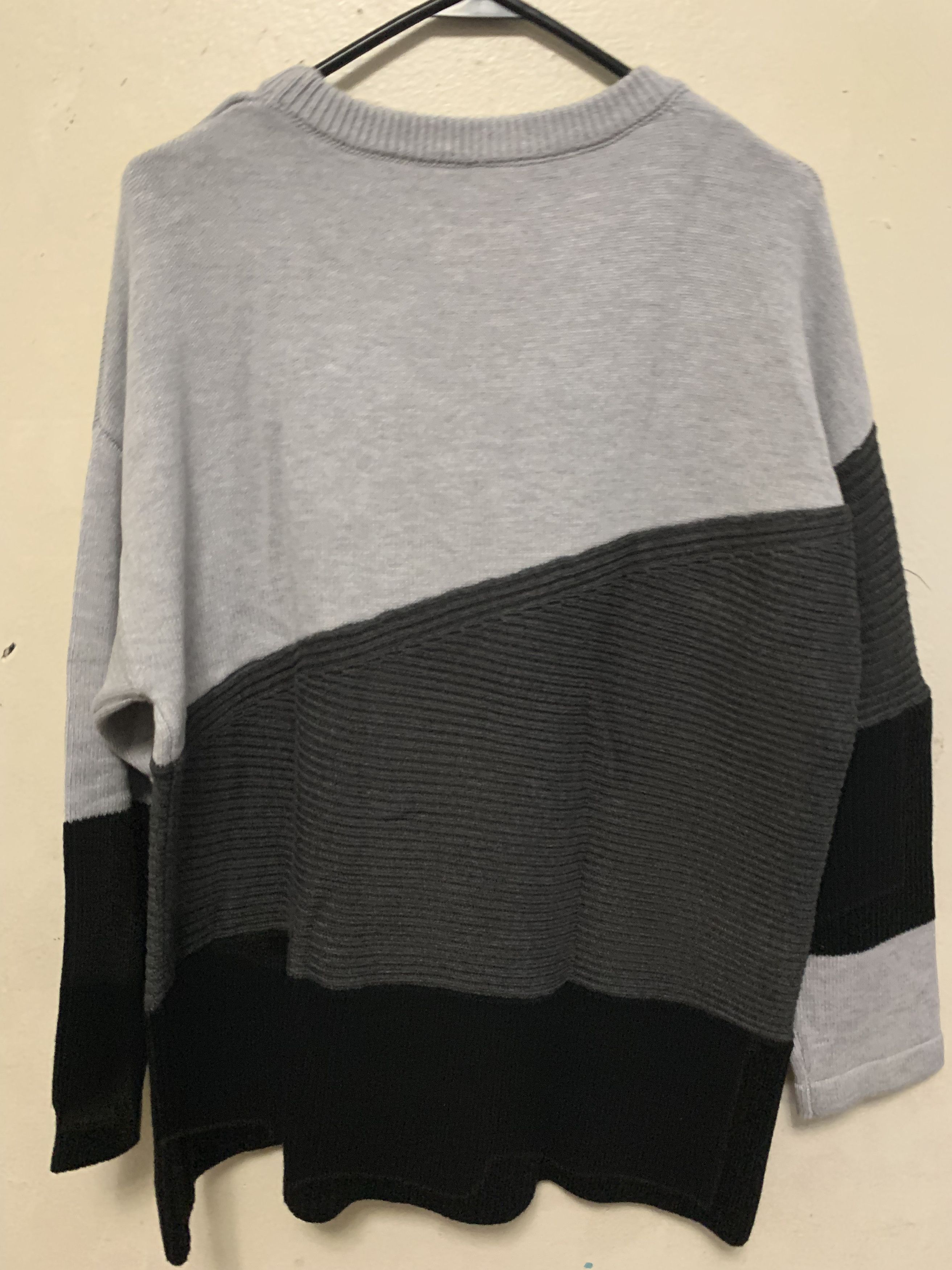 Other SAMPLE Tri-Color Knit Sweater ⊛ GRY/DRKGRAY/BLK ⊛ Brand New Size US L / EU 52-54 / 3 - 4 Thumbnail