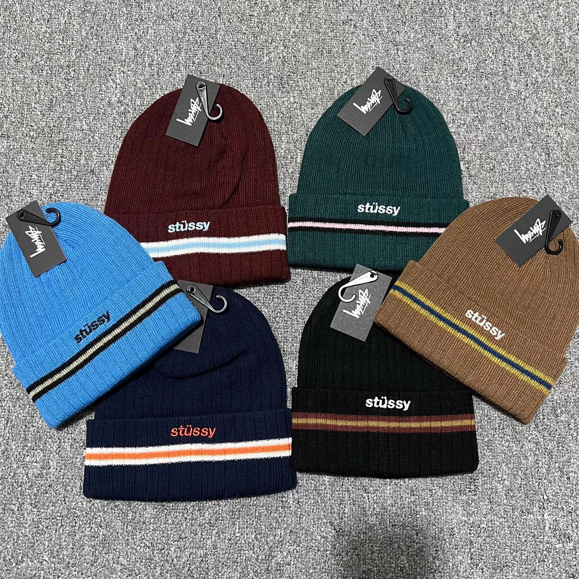 Stussy Stussy Striped Embroidered Logo Knit Beanie Q7 Size ONE SIZE - 1 Thumbnail