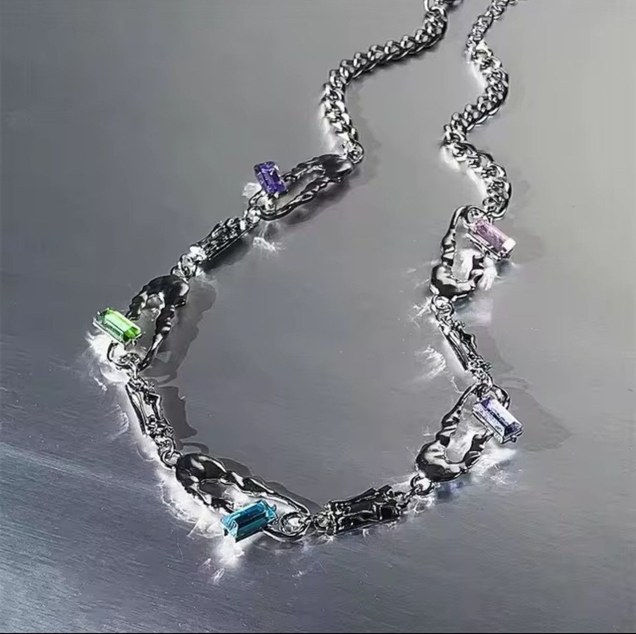 Japanese Brand Rhinestone Splicing Pin Necklace Size ONE SIZE - 1 Thumbnail
