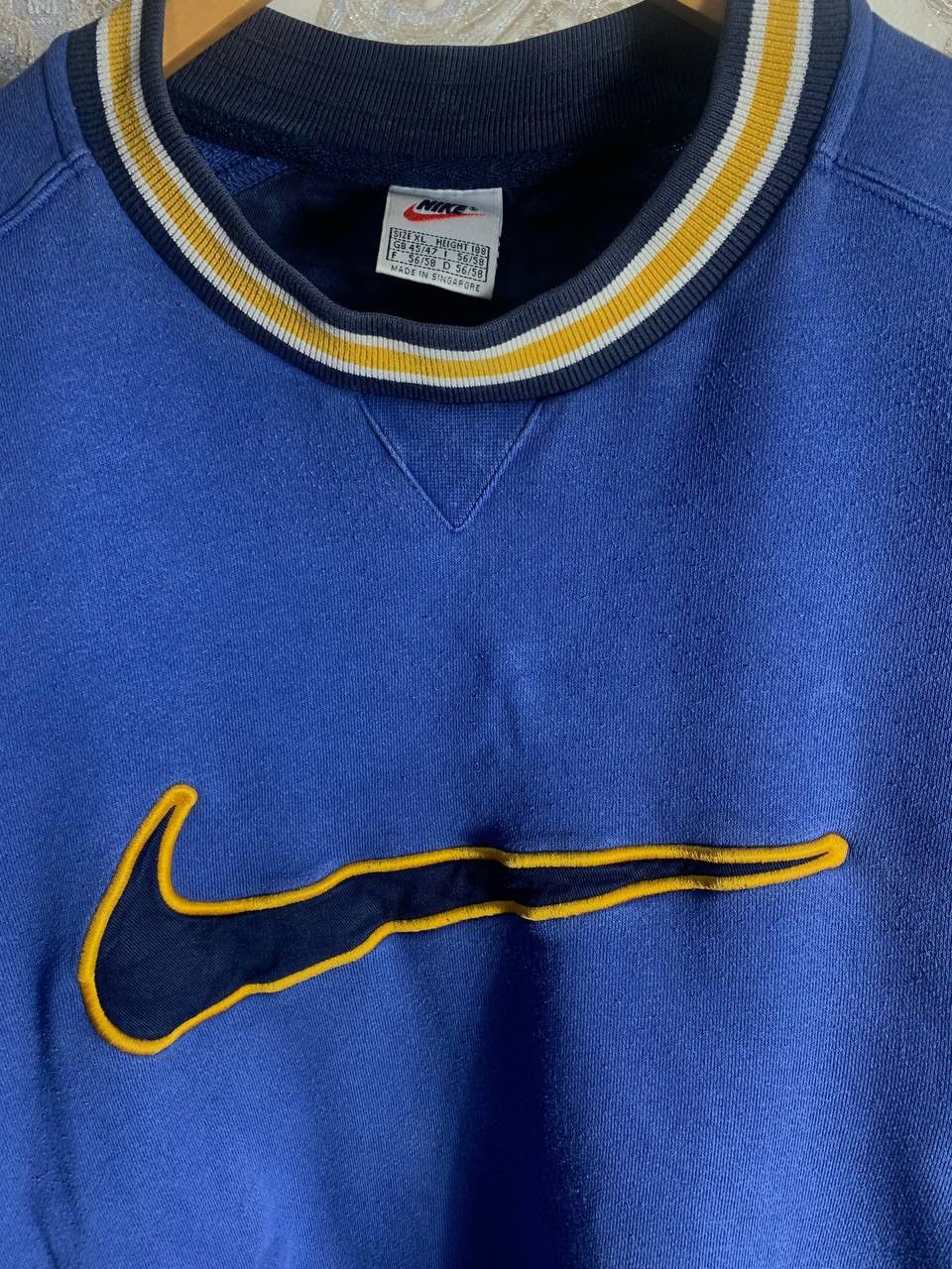 Nike × Vintage VERY RARE NIKE BIG LOGO SWOOSH SWEATSHIRT DRILL 90s Y2K SK8 Size US XL / EU 56 / 4 - 3 Thumbnail