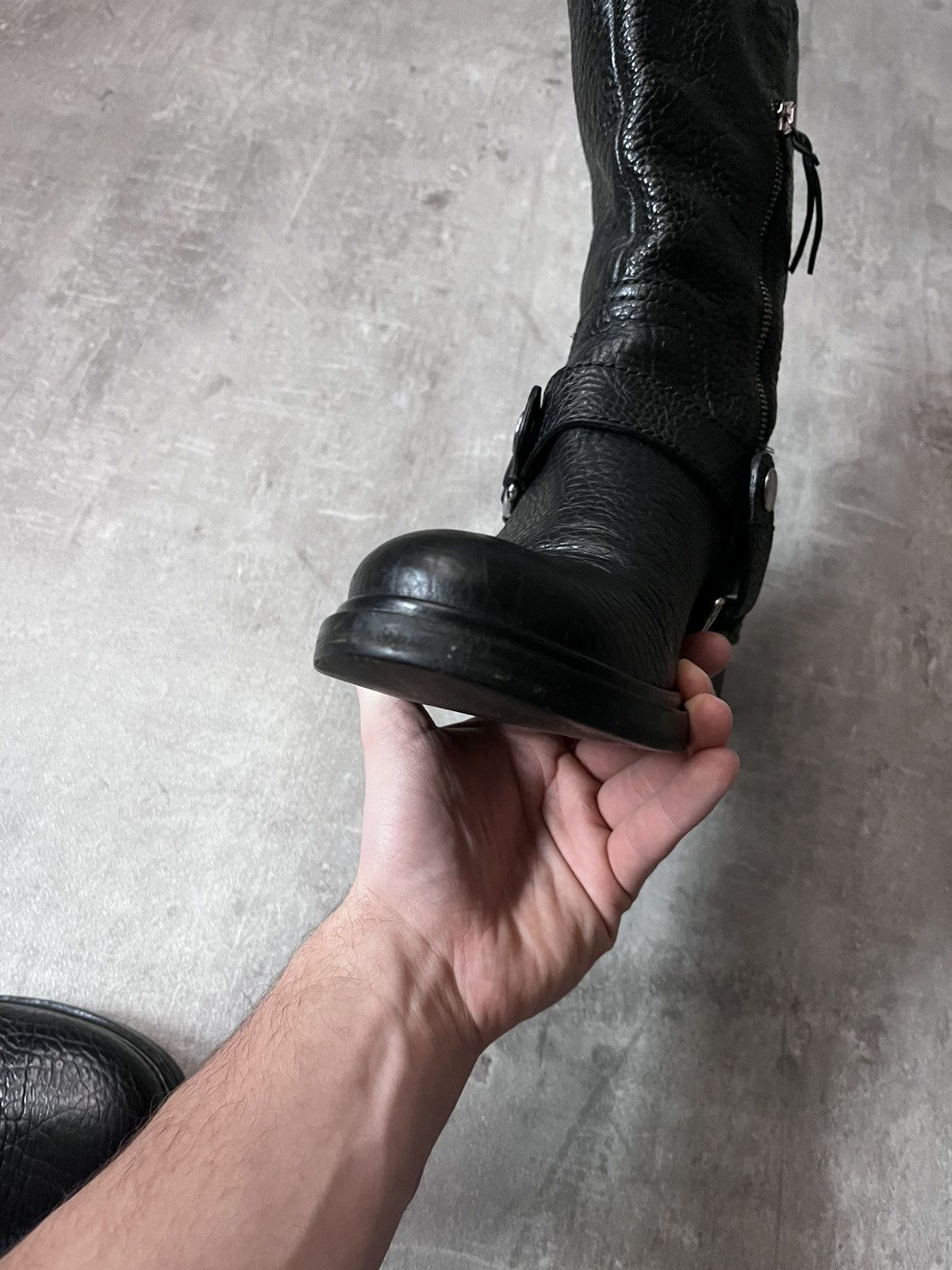 Miu Miu Miu Miu black leather engineer buckle motorcycle boots Size US 9 / IT 39 - 12 Thumbnail