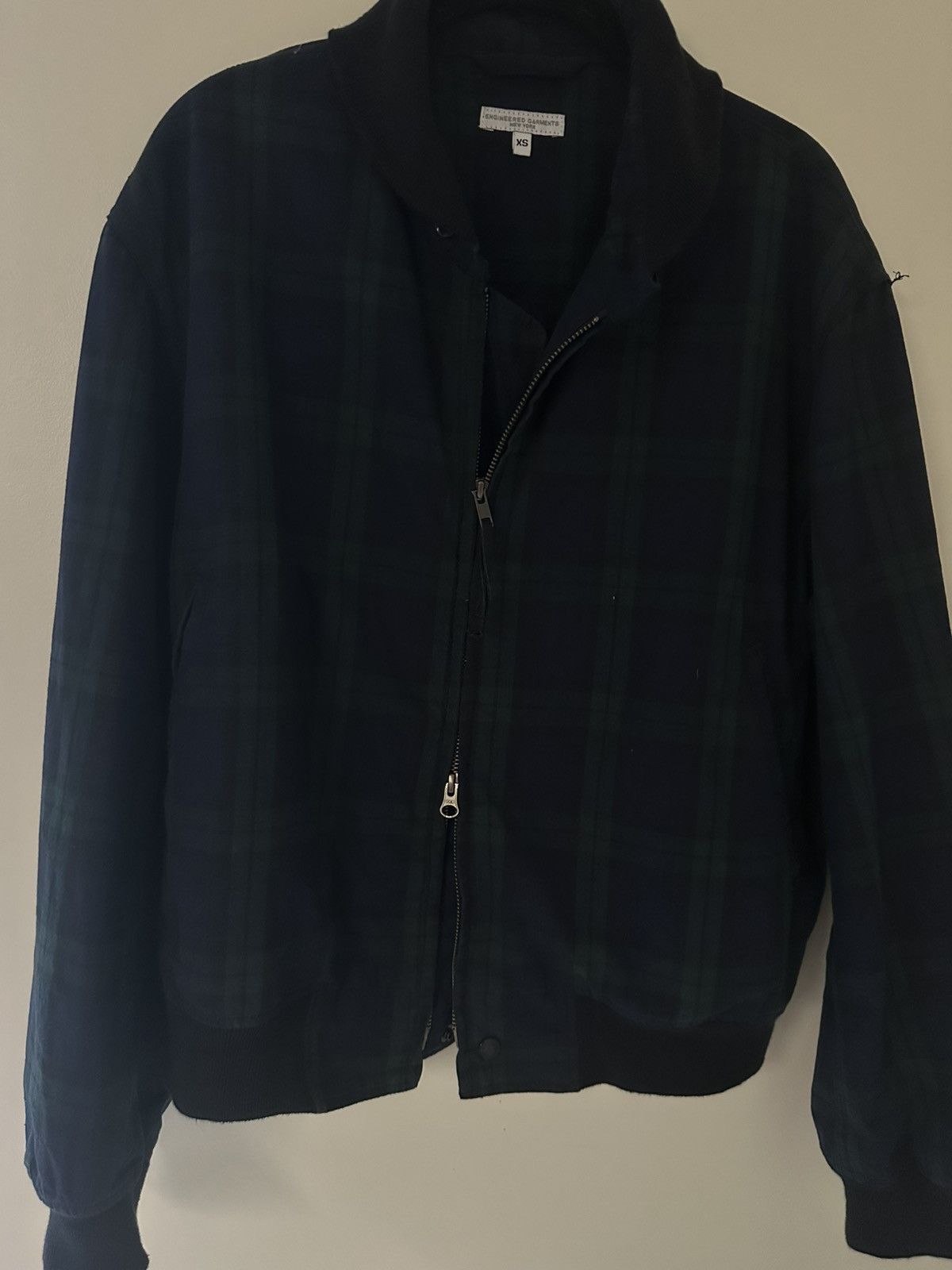 Engineered Garments Navy Check Bomber Jacket Size US S / EU 44-46 / 1 - 4 Thumbnail