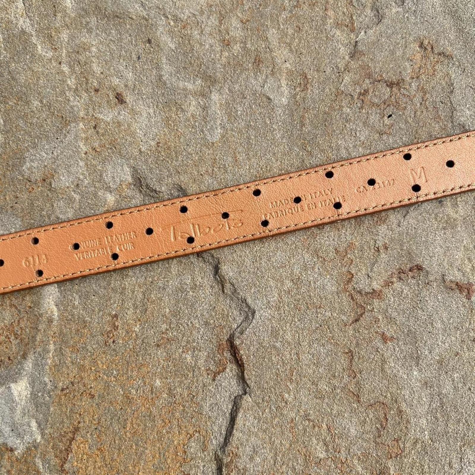 Liz Claiborne Y2K Light Brown Leather Hole Punch Design Belt Made in Italy Size ONE SIZE - 7 Thumbnail