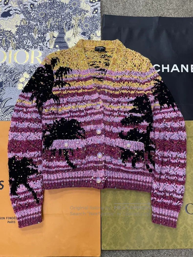 Chanel Chanel 24C colourful sequin knitted cardigan coat Size XXS / US 00 / IT 34 - 1 Thumbnail
