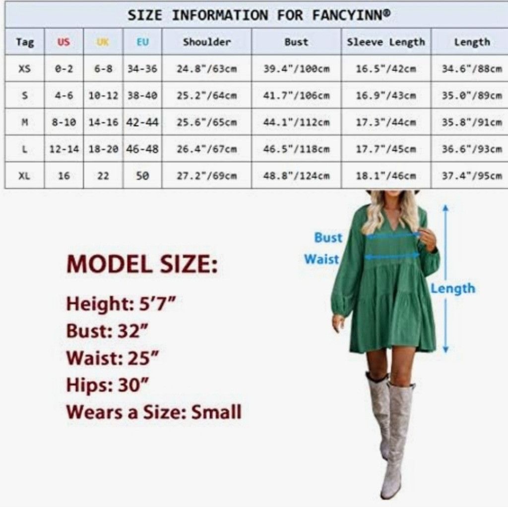Other NWT FANCYINN Cute Mini Shift Dress w/ Bell Sleeves & V-Neck Size XL / US 12-14 / IT 48-50 - 10 Thumbnail