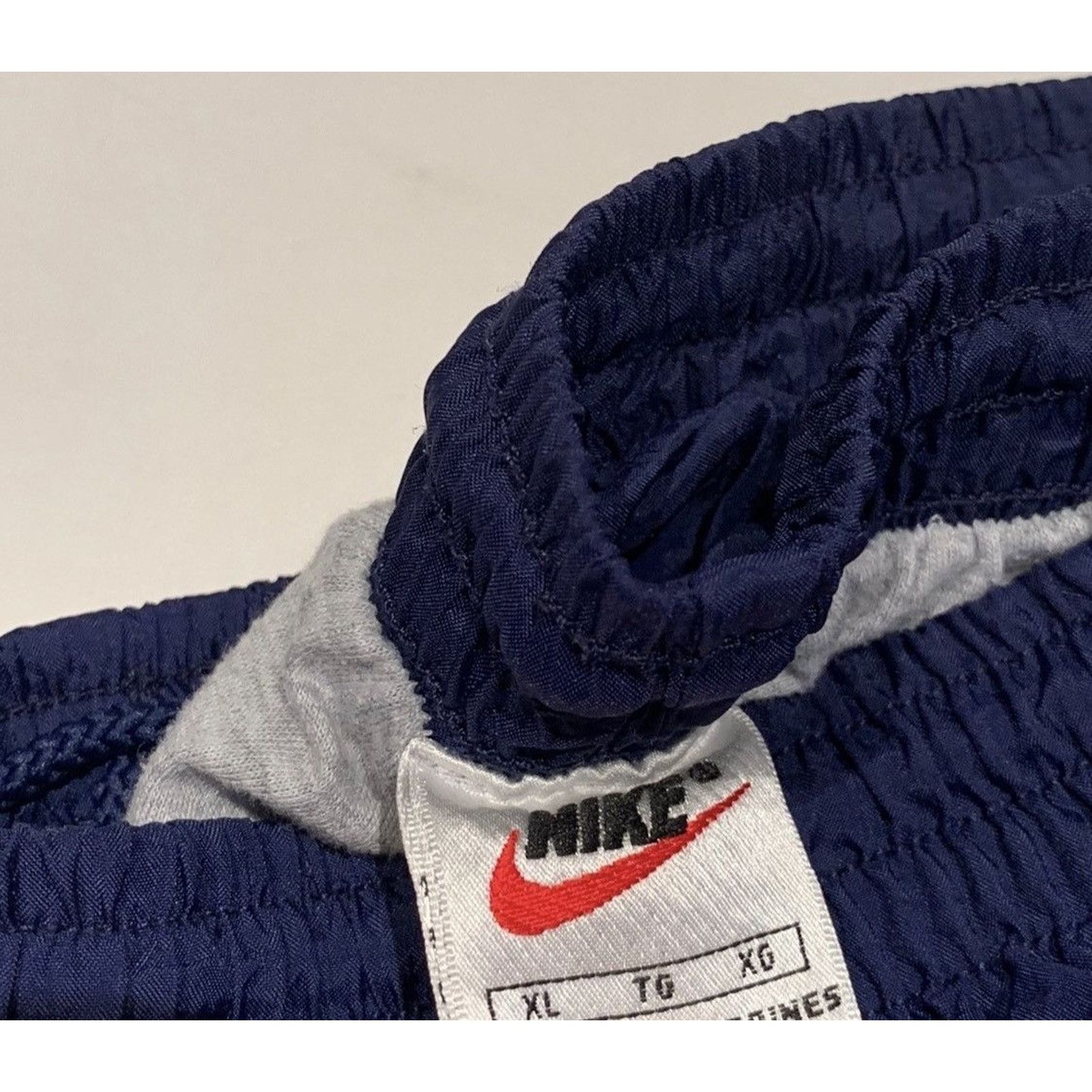 Nike × Vintage Vintage 90s Nike Track Pants XL Navy Blue Embroidered Swoosh Size US 34 / EU 50 - 3 Thumbnail