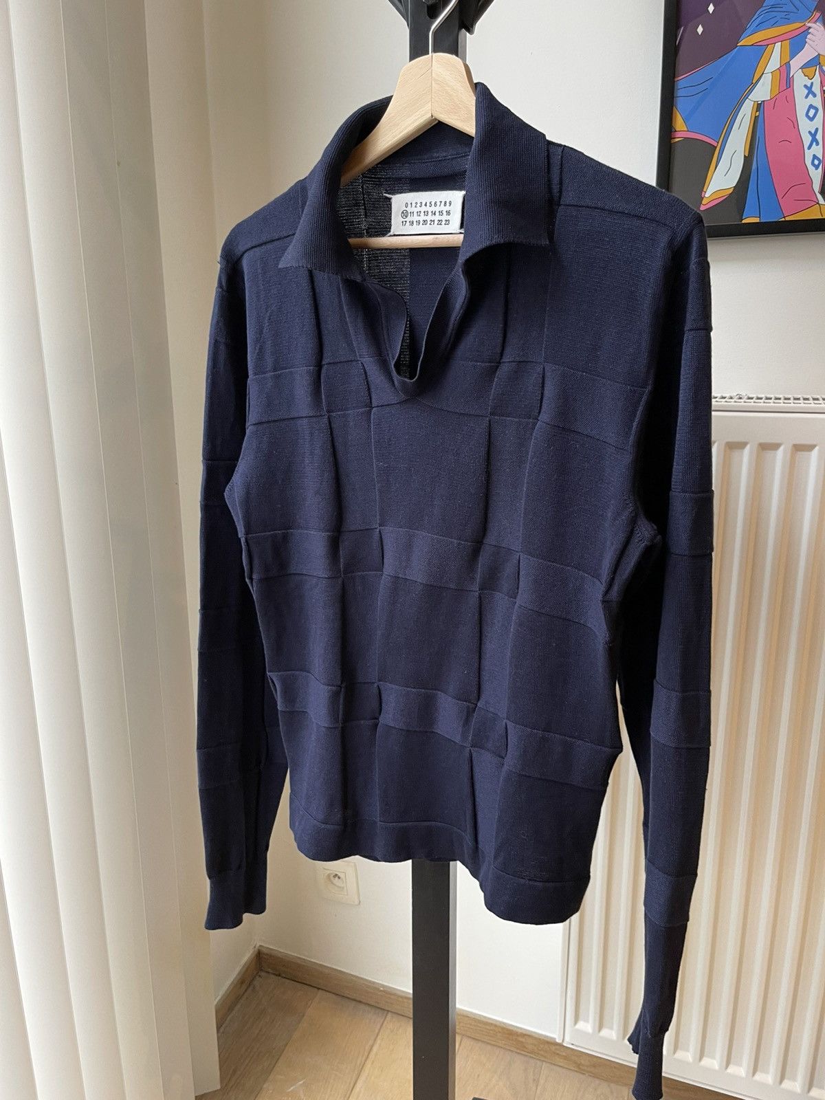 Maison Margiela Maison Margiela SS08 Navy Open-Collar Knit Polo Sweater Size US S / EU 44-46 / 1 - 2 Thumbnail