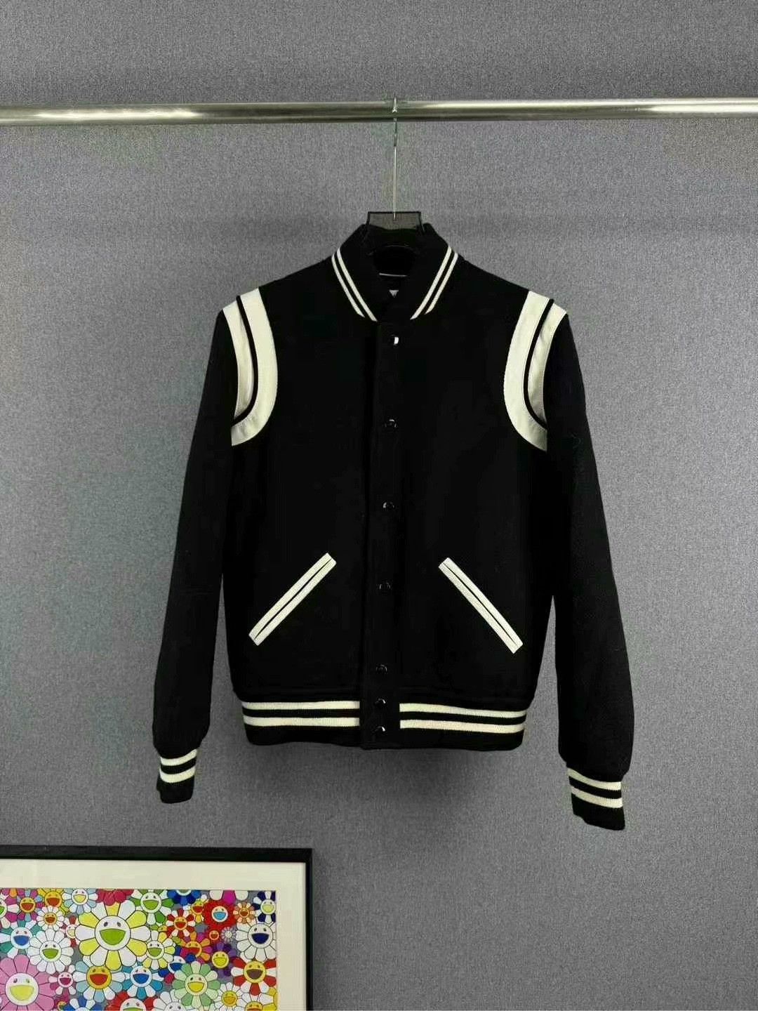 Saint Laurent Paris saint laurent black and white baseball jacket Size US L / EU 52-54 / 3 - 1 Thumbnail