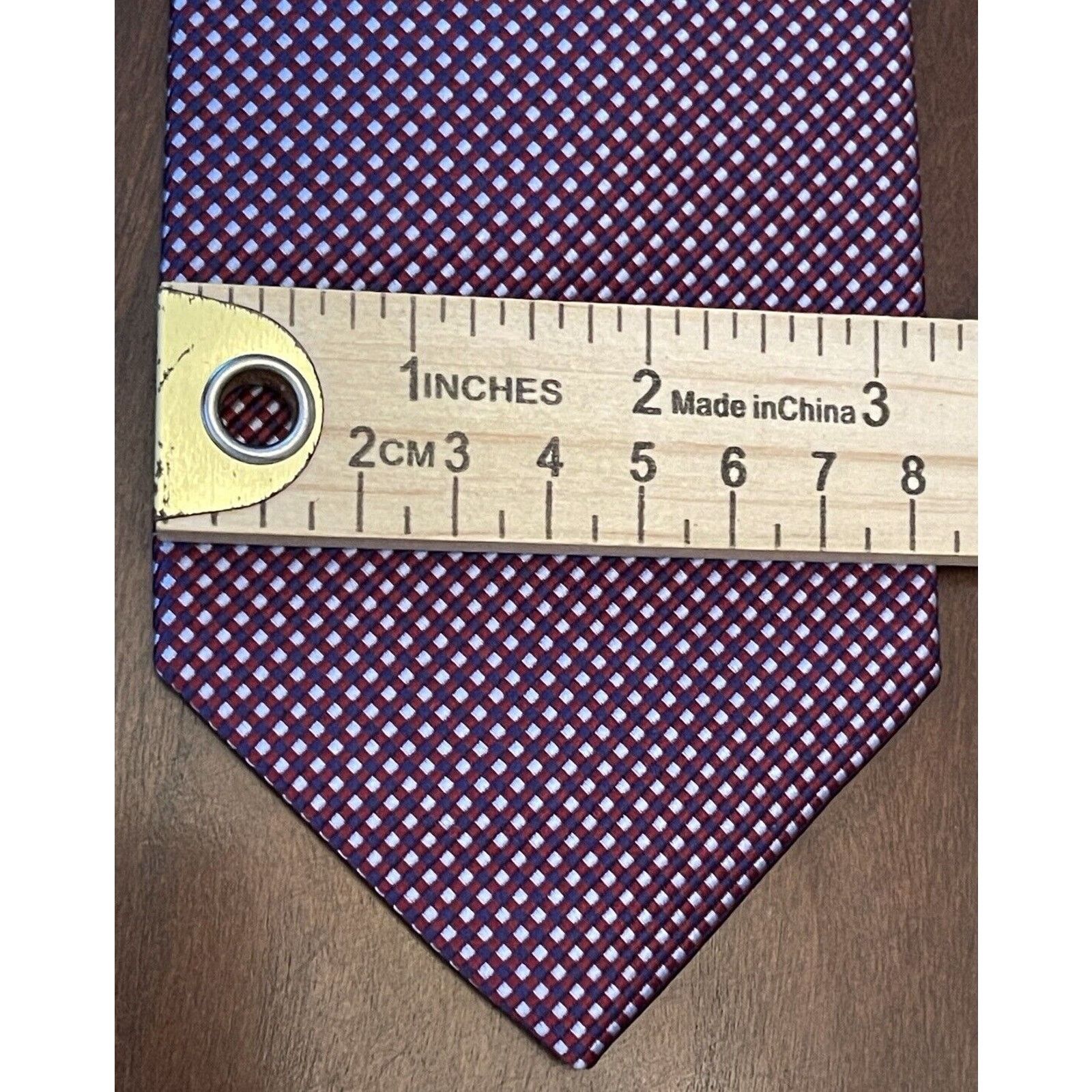 Tommy Hilfiger Tommy Hilfiger Burgundy Blue 100% Silk Made In China Size ONE SIZE - 4 Thumbnail