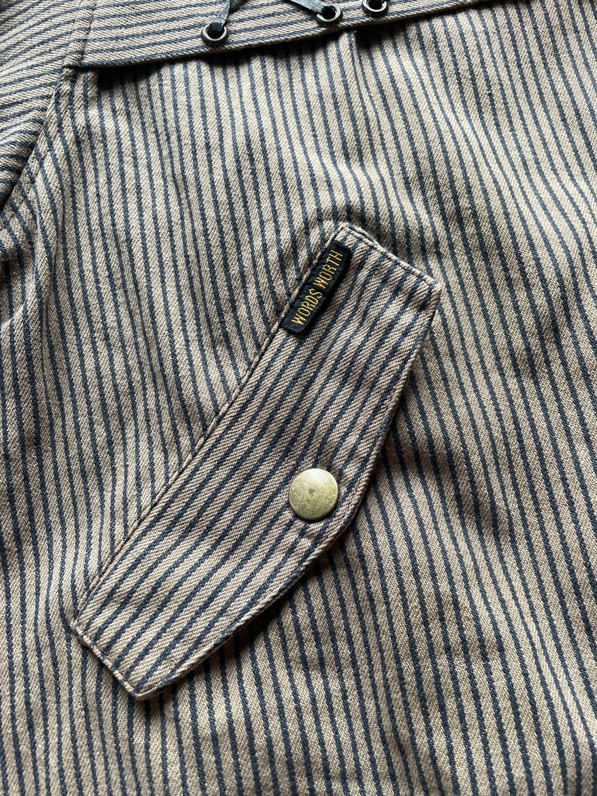 Japanese Brand Japanese Brand Words Worth Pinstriped Bomber Jacket Size US L / EU 52-54 / 3 - 5 Thumbnail