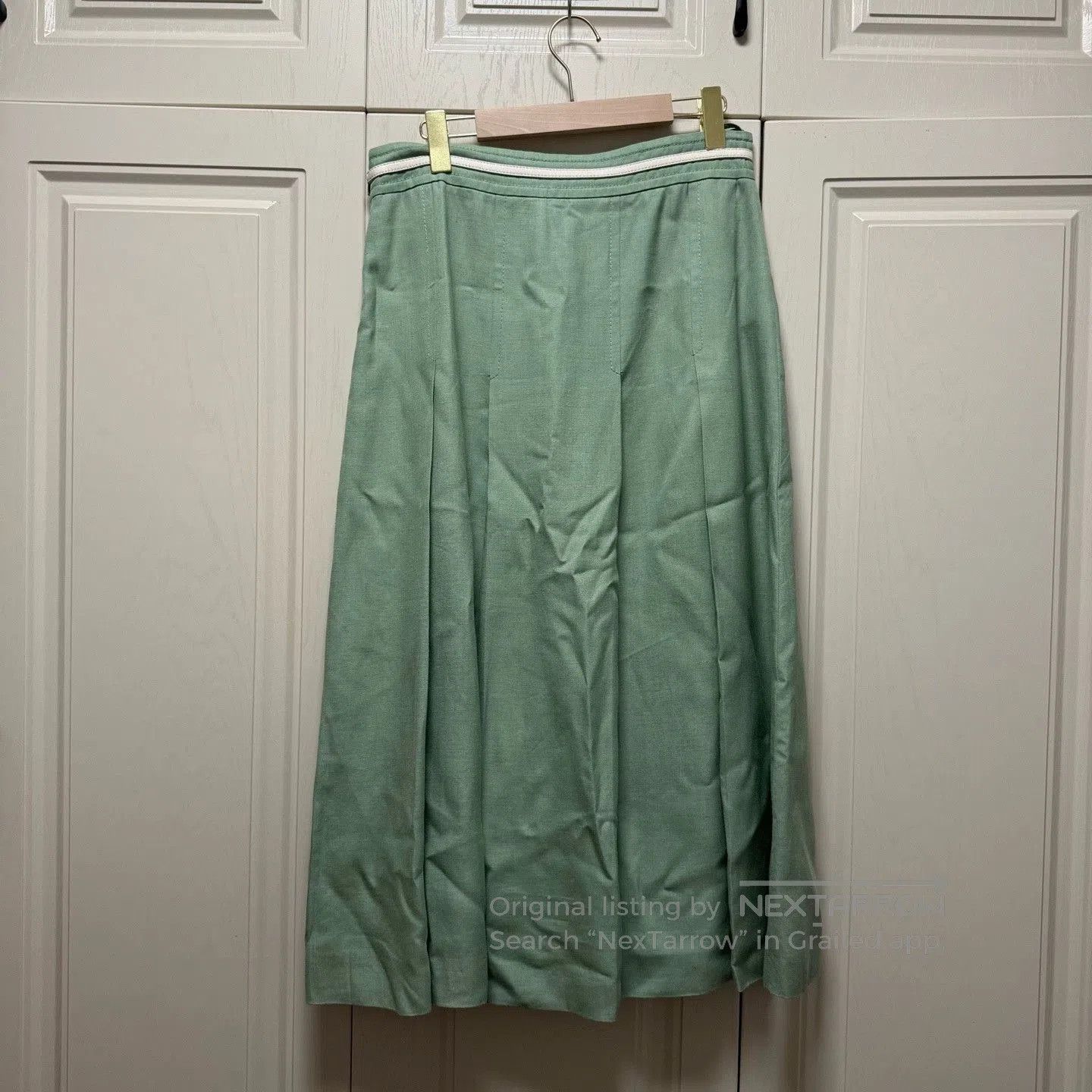 Gucci Gucci Green Horsebit Leather Patch Slit Skirt. Size 31" - 2 Thumbnail
