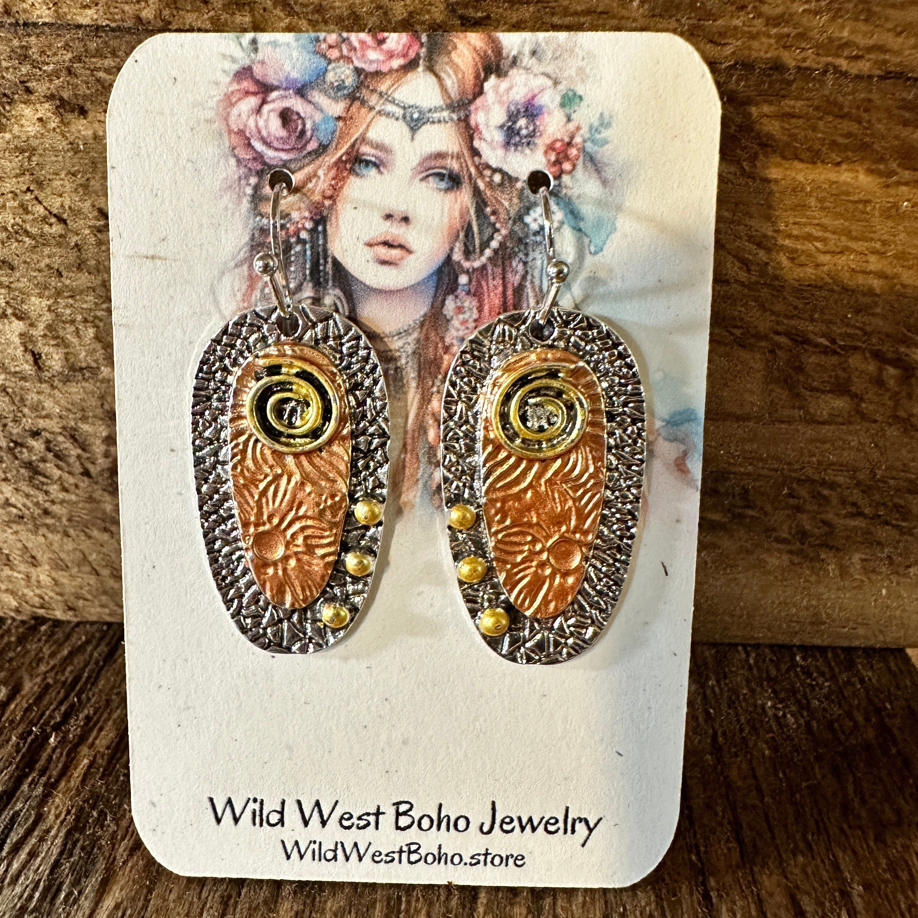 Other Handcrafted Bohemian Hippie Copper Dangle Earring, Retro Eth Size ONE SIZE - 2 Thumbnail