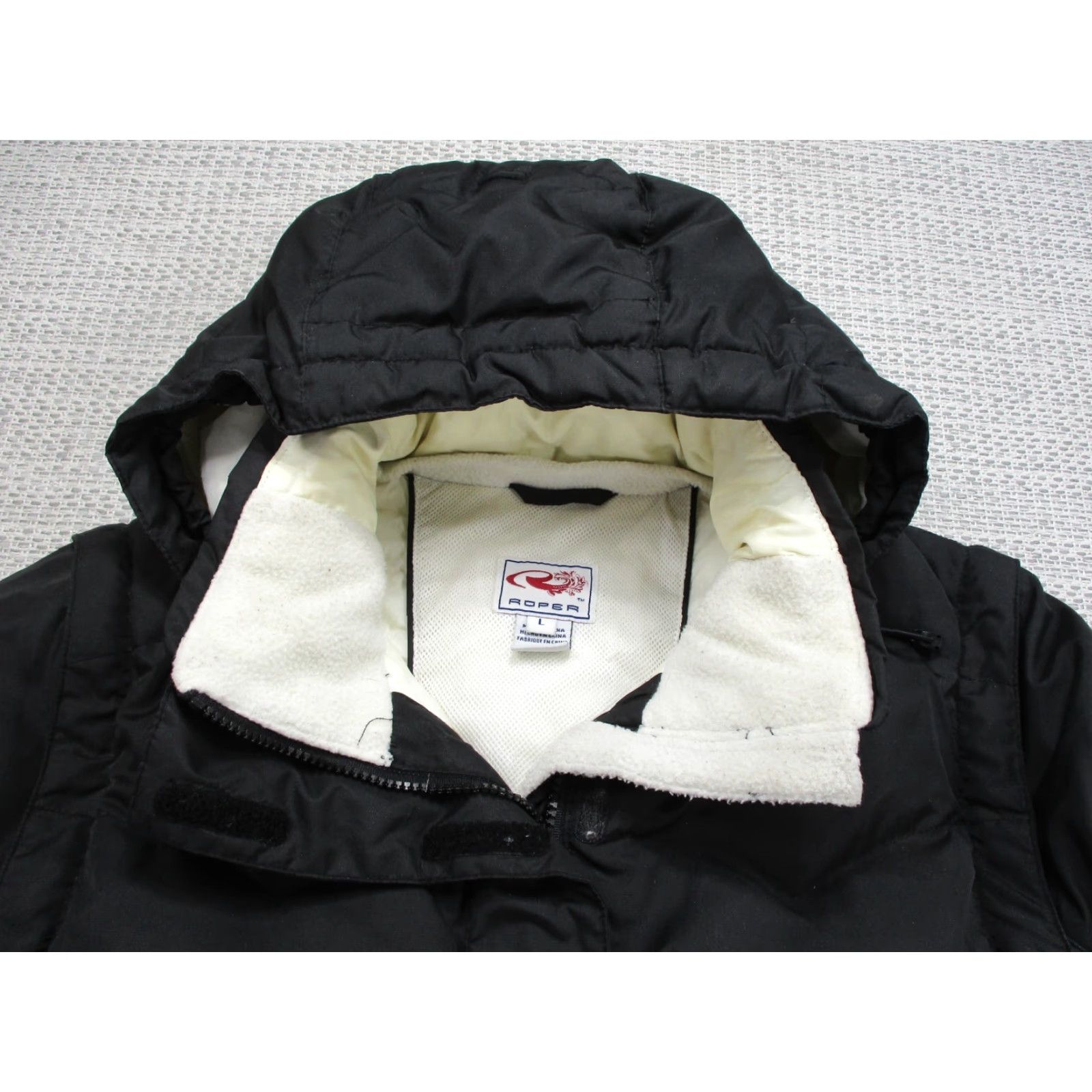 Roper VINTAGE Roper Down Insulated Convertible Hooded Coat Vest Black Adult Large Coat Vest Size L / US 10 / IT 46 - 6 Thumbnail
