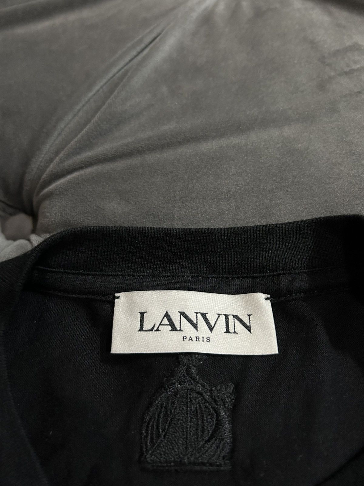 Lanvin Black and Gold Lanvin Embroidered Logo T-Shirt Size US S / EU 44-46 / 1 - 3 Thumbnail