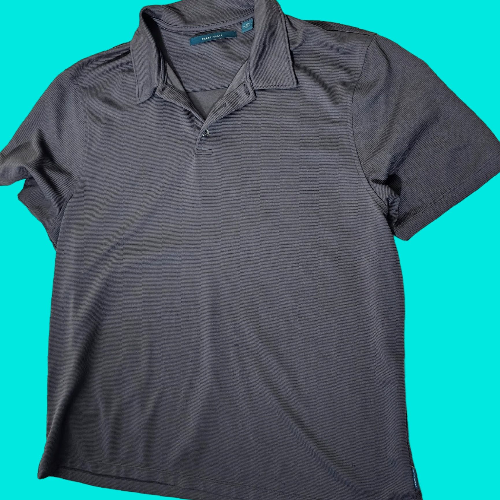 Perry Ellis Perry Ellis Polo Shirt Men 2XL Gray Embossed Stripe Stretch Golf Polo Shirt Short Sleeve Regular Modern Athletic Size US XXL / EU 58 / 5 - 1 Thumbnail