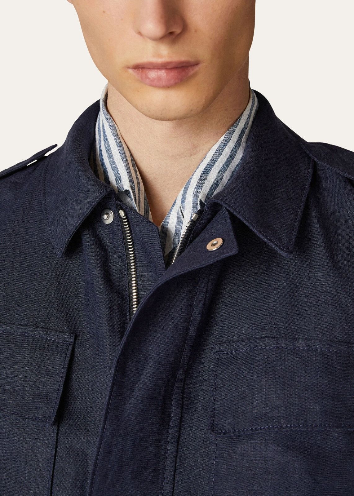 Loro Piana o1srvl11e1224 Tropical Linen Nevado Vest in Navy Blue Size US L / EU 52-54 / 3 - 2 Thumbnail