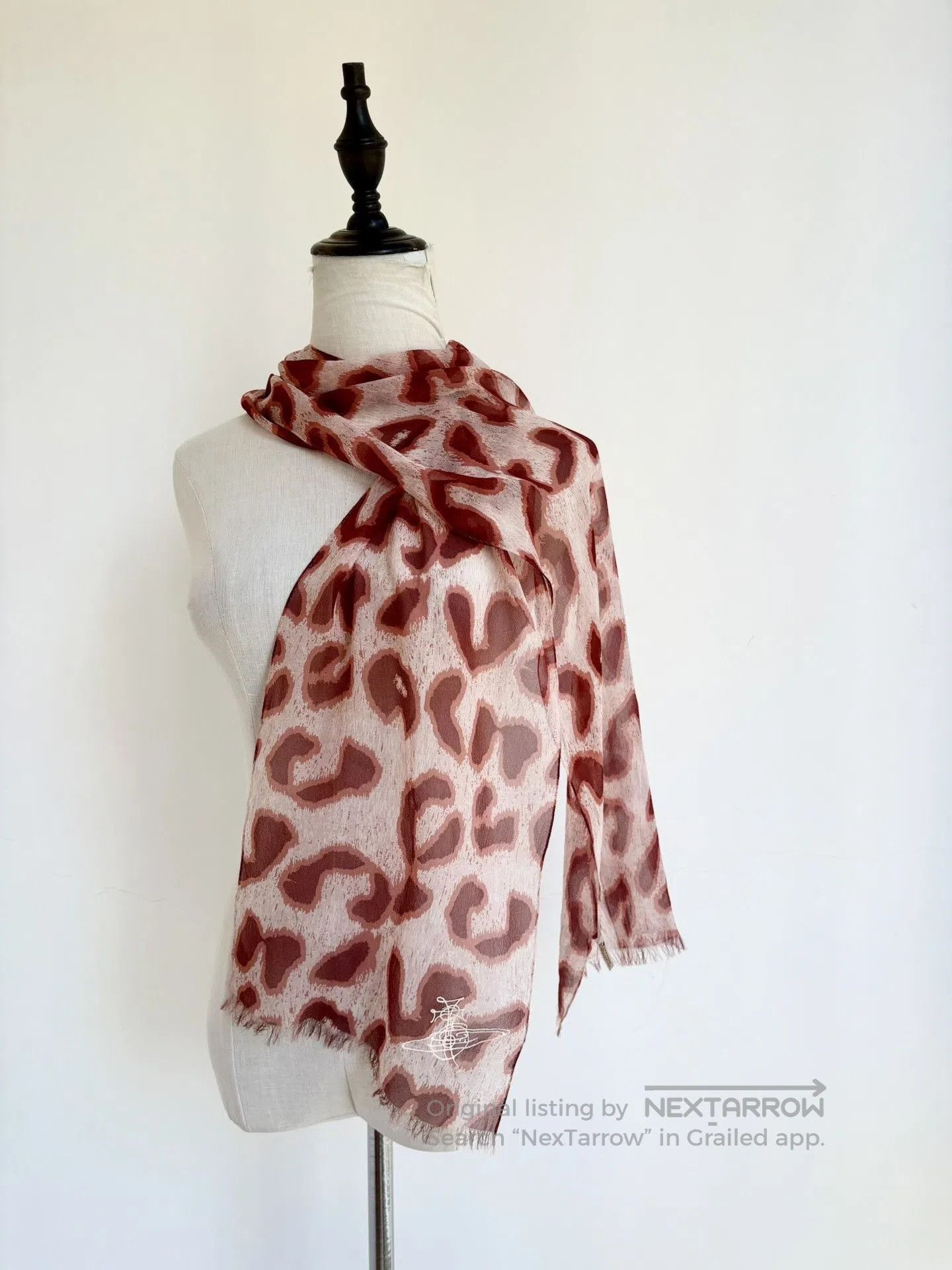 Vivienne Westwood Vivienne Westwood Vintage Orange Leopard Silk Scarf. Size ONE SIZE - 4 Thumbnail