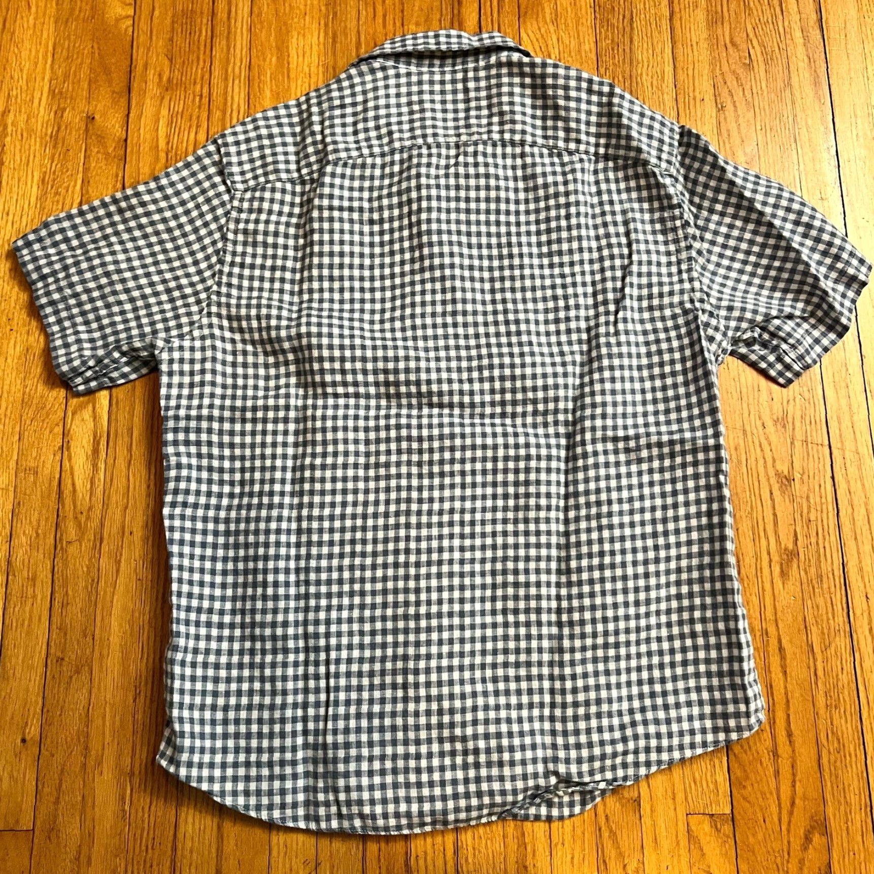 UNTUCKit UNTUCKit Shirt Mens Medium Plaid Linen Button Short Sleeve Blue Size US M / EU 48-50 / 2 - 3 Thumbnail