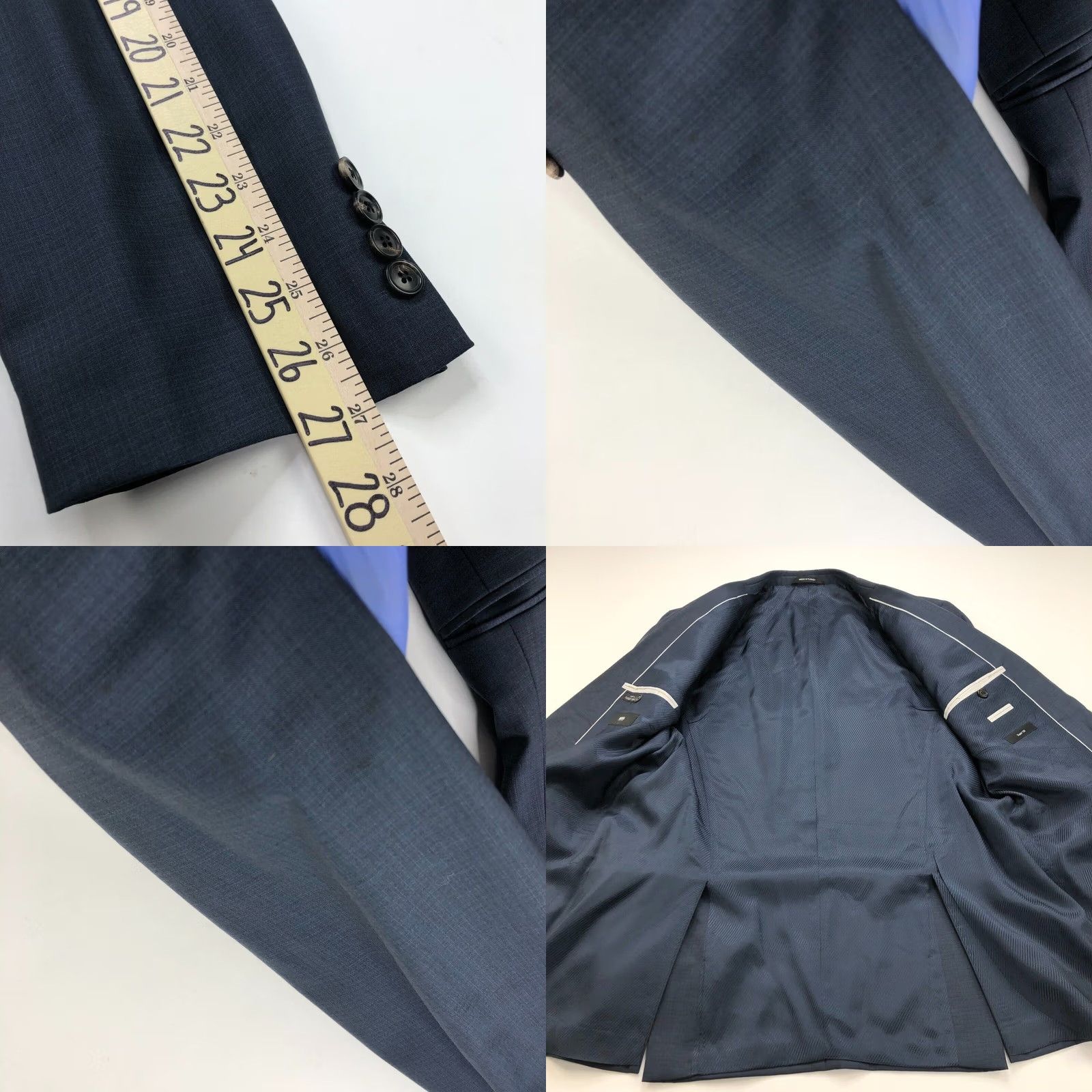 Hugo Boss HUGO BOSS The James/Sharp2 44L Long 100% Wool Two Button Suit Sport Jacket Blue Size 40R - 8 Thumbnail