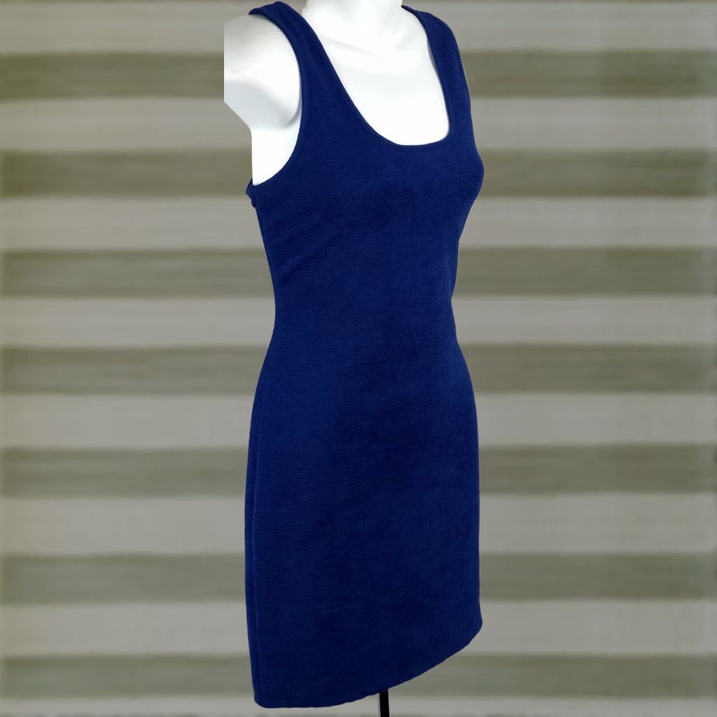 blue bodycon dress forever 21 Womens M Tank Sleeveless Scoop Neck Mini Club glam Y2K CO_40 it moves with you Blue Brocade Gothabilly Dress color:Royal Blue