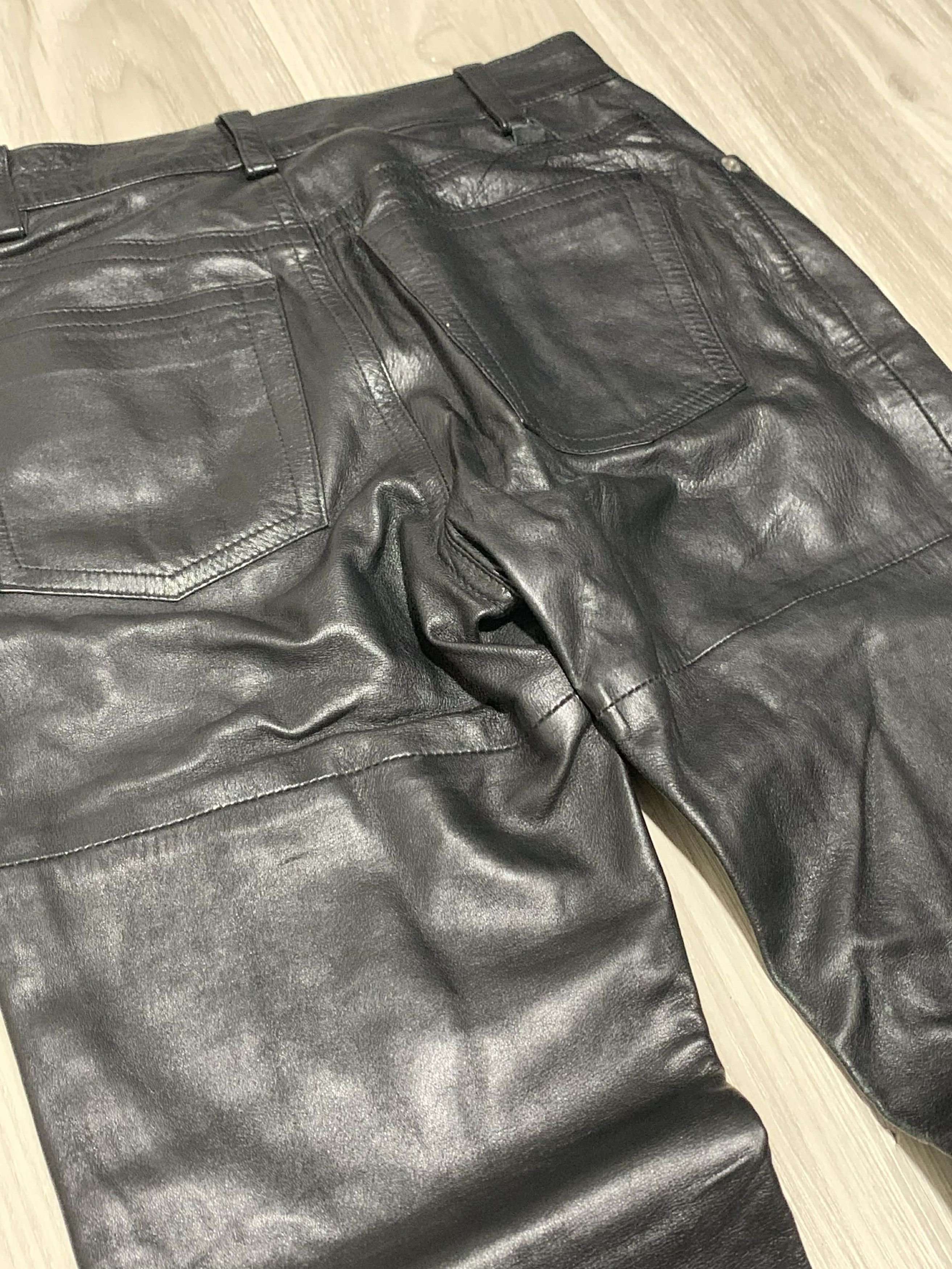 Helmut Lang Helmut Lang Archive 1997 Black Leather Pants Size US 26 / EU 42 - 3 Thumbnail
