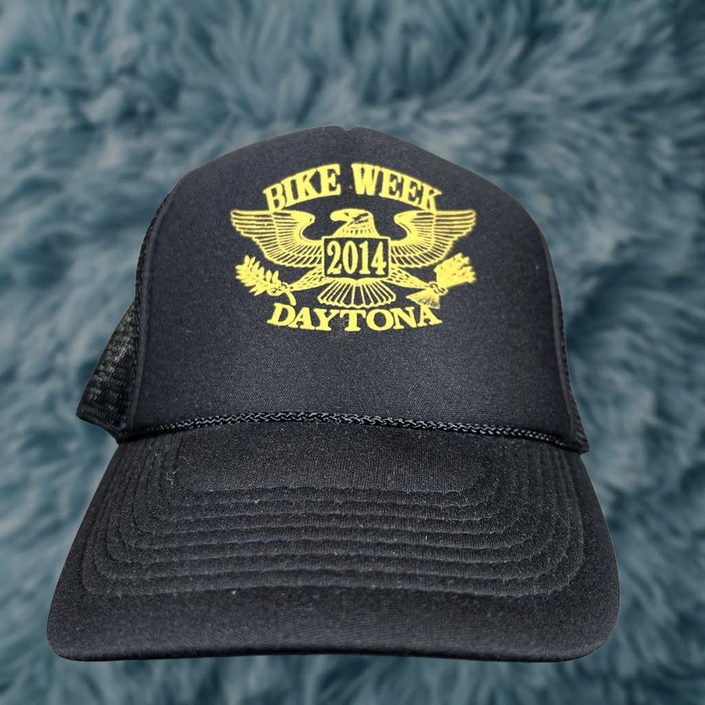 Vintage 2014 Daytona Bike Week Motorcycle Trucker Hat Snapback Cap Men One Size Black Size ONE SIZE - 1 Thumbnail