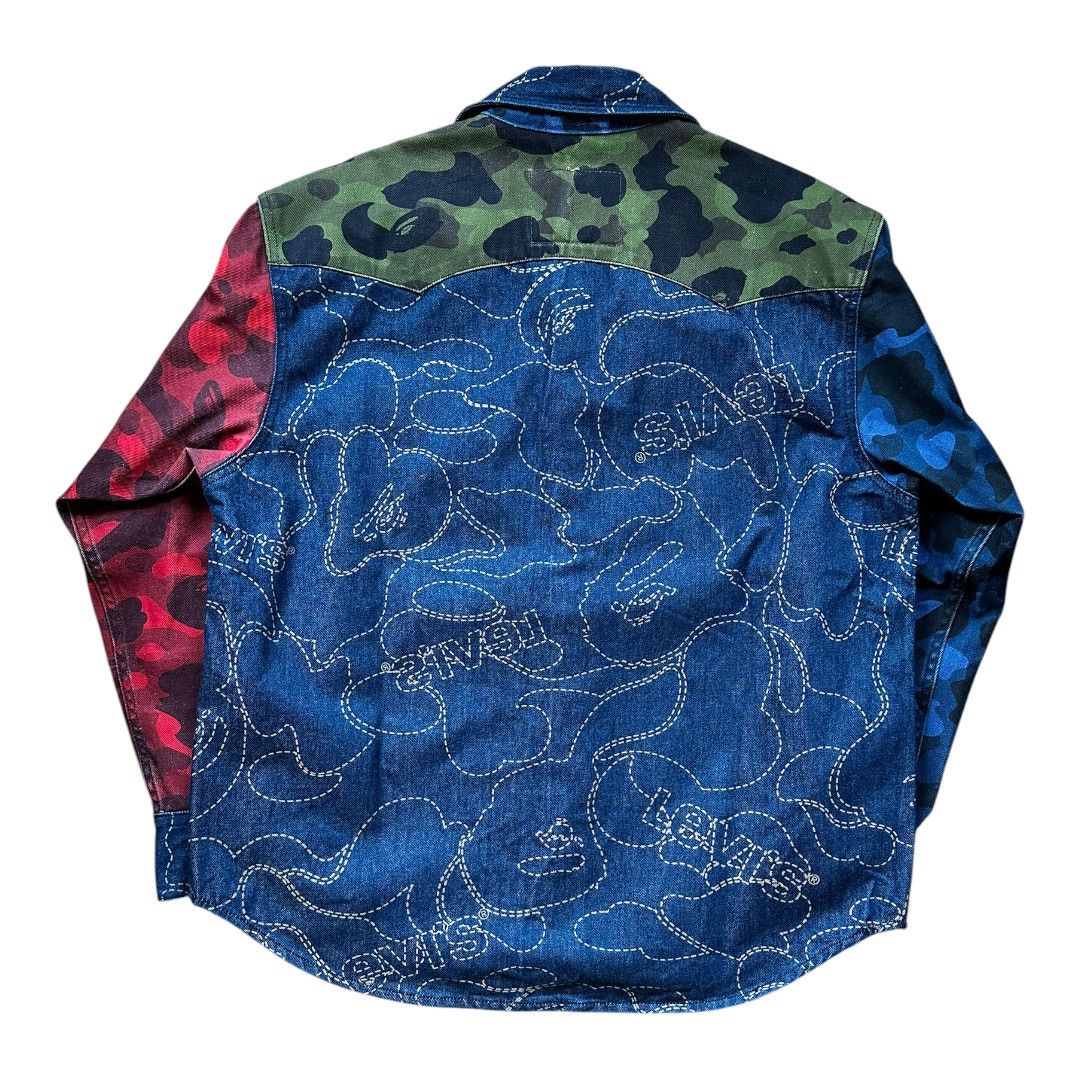 Bape XL Levi's® X Bape Denim Multi Camo Trucker Jacket Size US XL / EU 56 / 4 - 2 Thumbnail