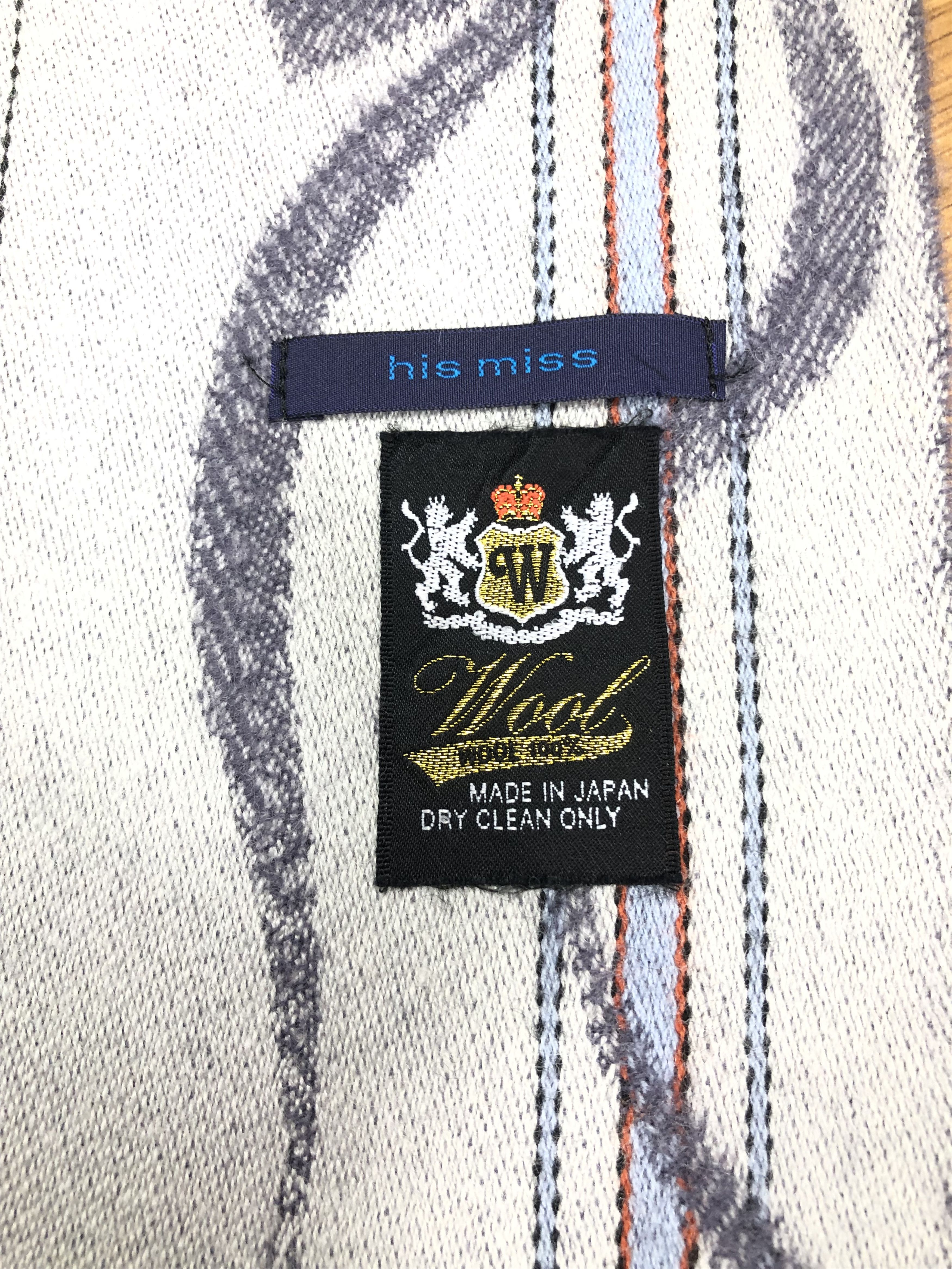 Designer × Vintage Vintage His Miss Wool Scarf Muffler MF248 Size ONE SIZE - 3 Thumbnail