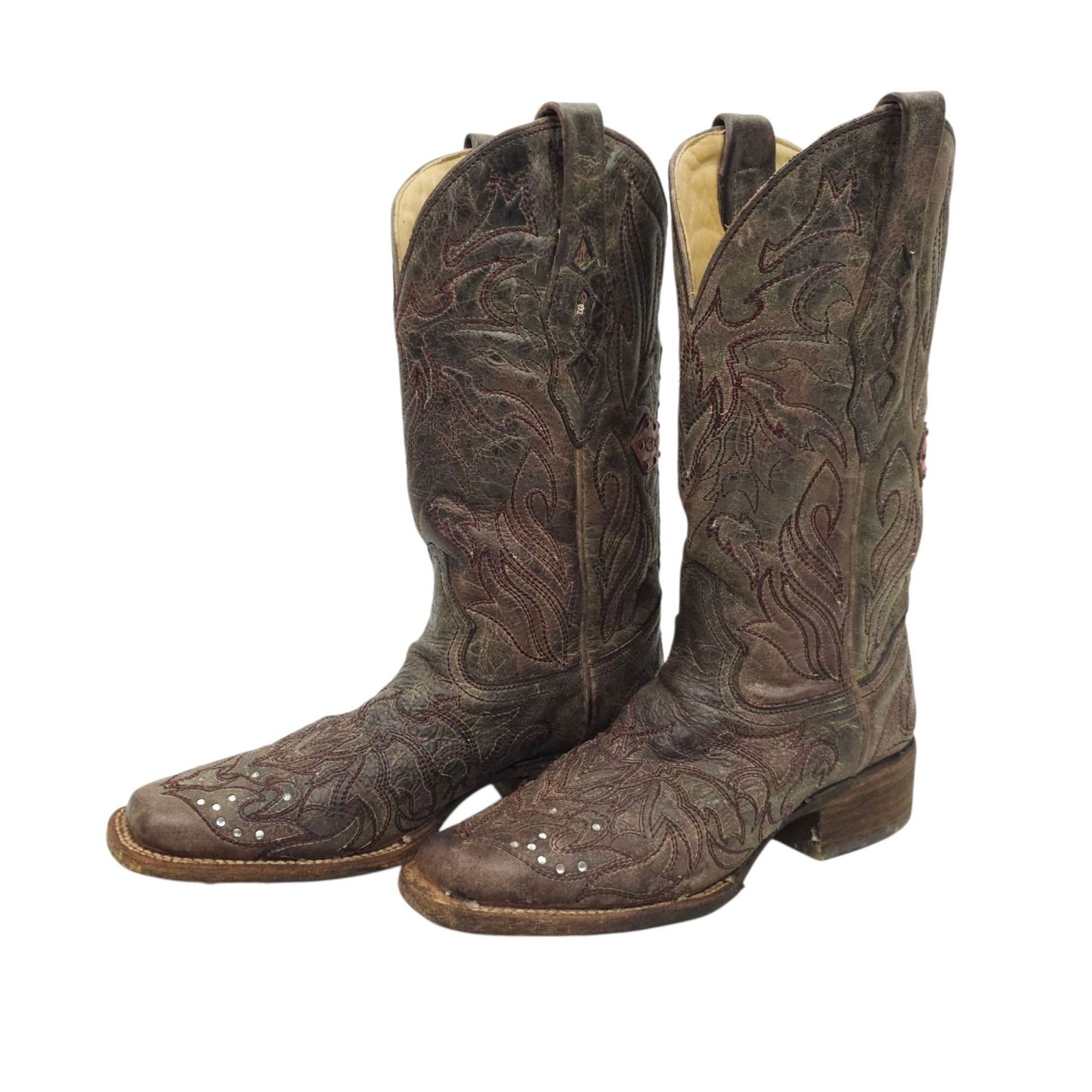Corral Corral Western Boots Leather Women 6.5M Cross Stud Size US 6.5 / IT 36.5 - 1 Thumbnail