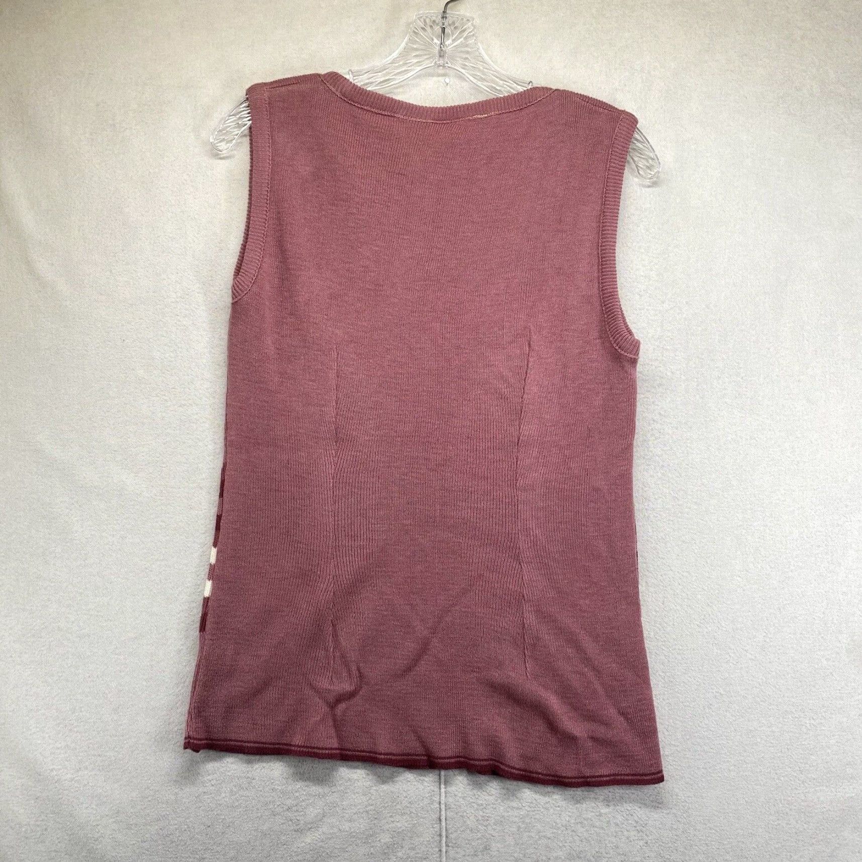 Vintage VINTAGE Fire Islander Women’s Sweater Vest Large Knit Sleeveless Pullover Cottagecore Pink 80s US Made Size L / US 10 / IT 46 - 2 Thumbnail