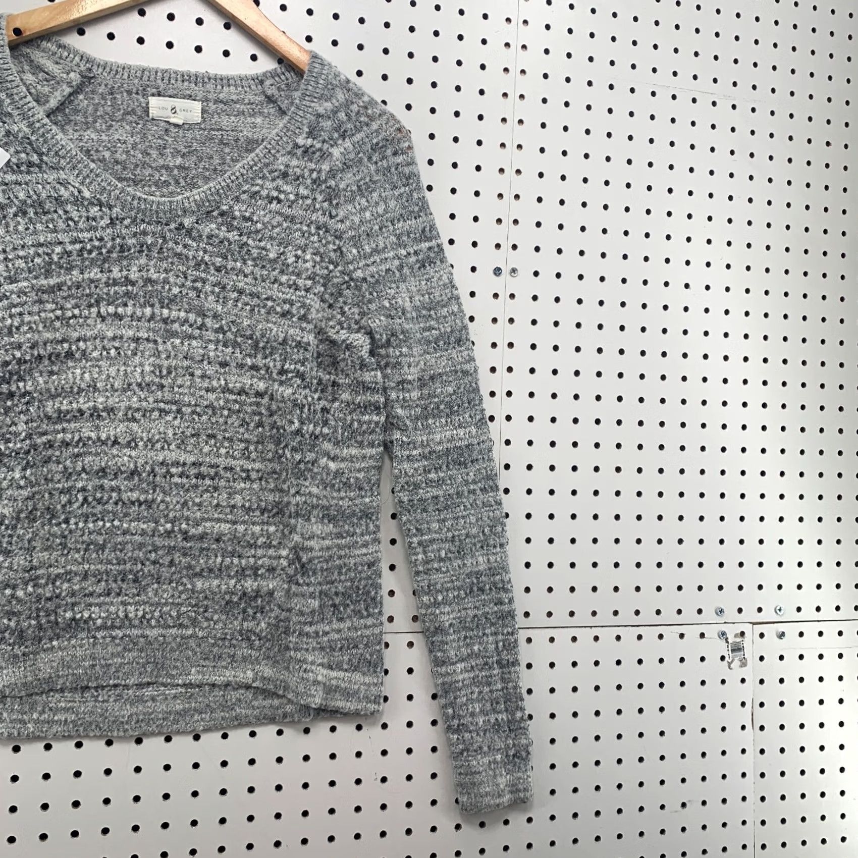 Lou & Grey Lou & Grey Womens Knit Sweater Medium Gray Alpaca Blend V Neck Pullover Size M Size M / US 6-8 / IT 42-44 - 4 Thumbnail