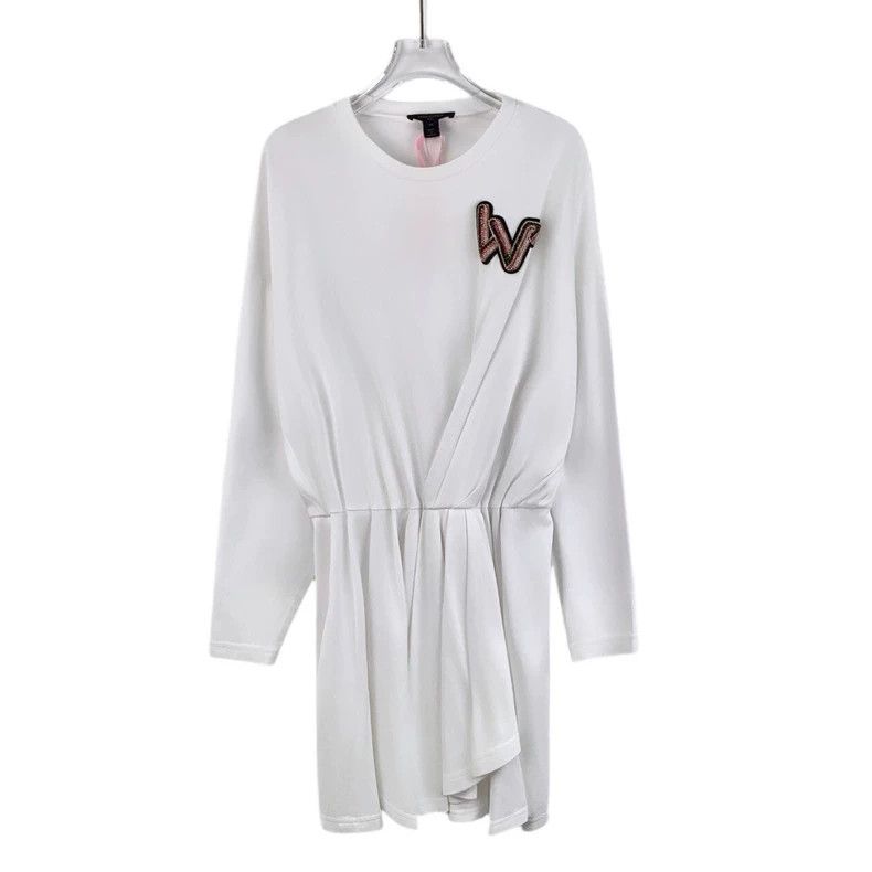 Louis Vuitton Louis Vuitton White logo diamond-encrusted cotton round-ne Size XS / US 0-2 / IT 36-38 - 1 Thumbnail