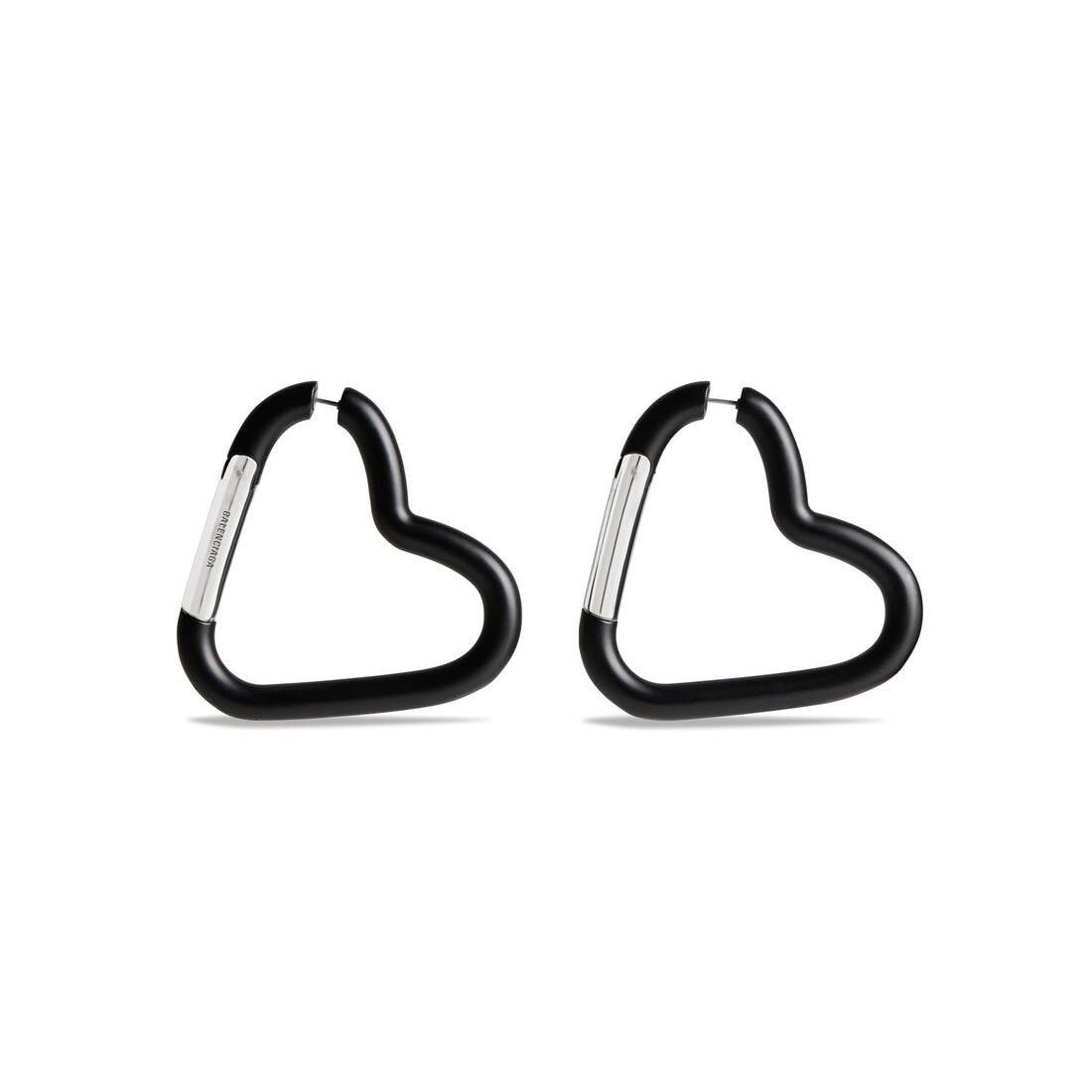 Balenciaga o1bcso1str0325 Size: OS / Love Clip Earrings in Black/Silver Size ONE SIZE - 1 Thumbnail