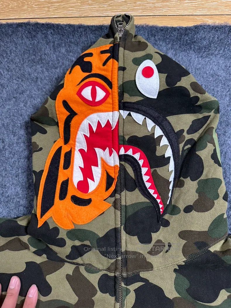 READYMADE Ready Made Green Camouflage Tiger Shark Patchwork Sweatshi Size US XXL / EU 58 / 5 - 3 Thumbnail
