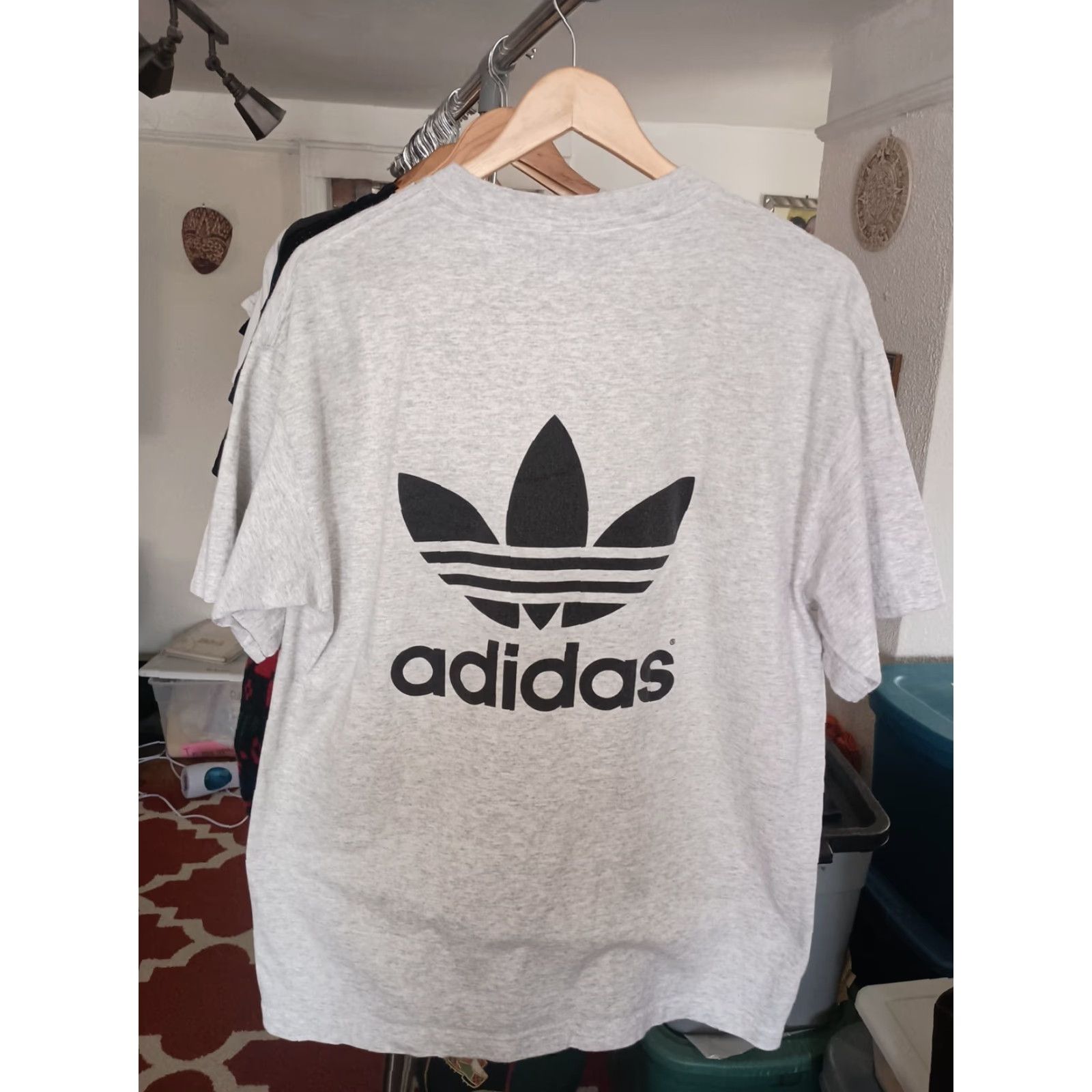 Adidas VINTAGE adidas T-shirt Grail Spellout Made In USA Size L Gray Short Sleeve Mens Size US L / EU 52-54 / 3 - 3 Thumbnail