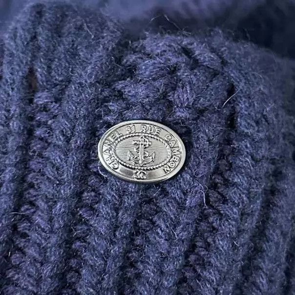 Chanel Chanel Burger Series Women's Navy Knit Sweater 38 Size S / US 4 / IT 40 - 6 Thumbnail