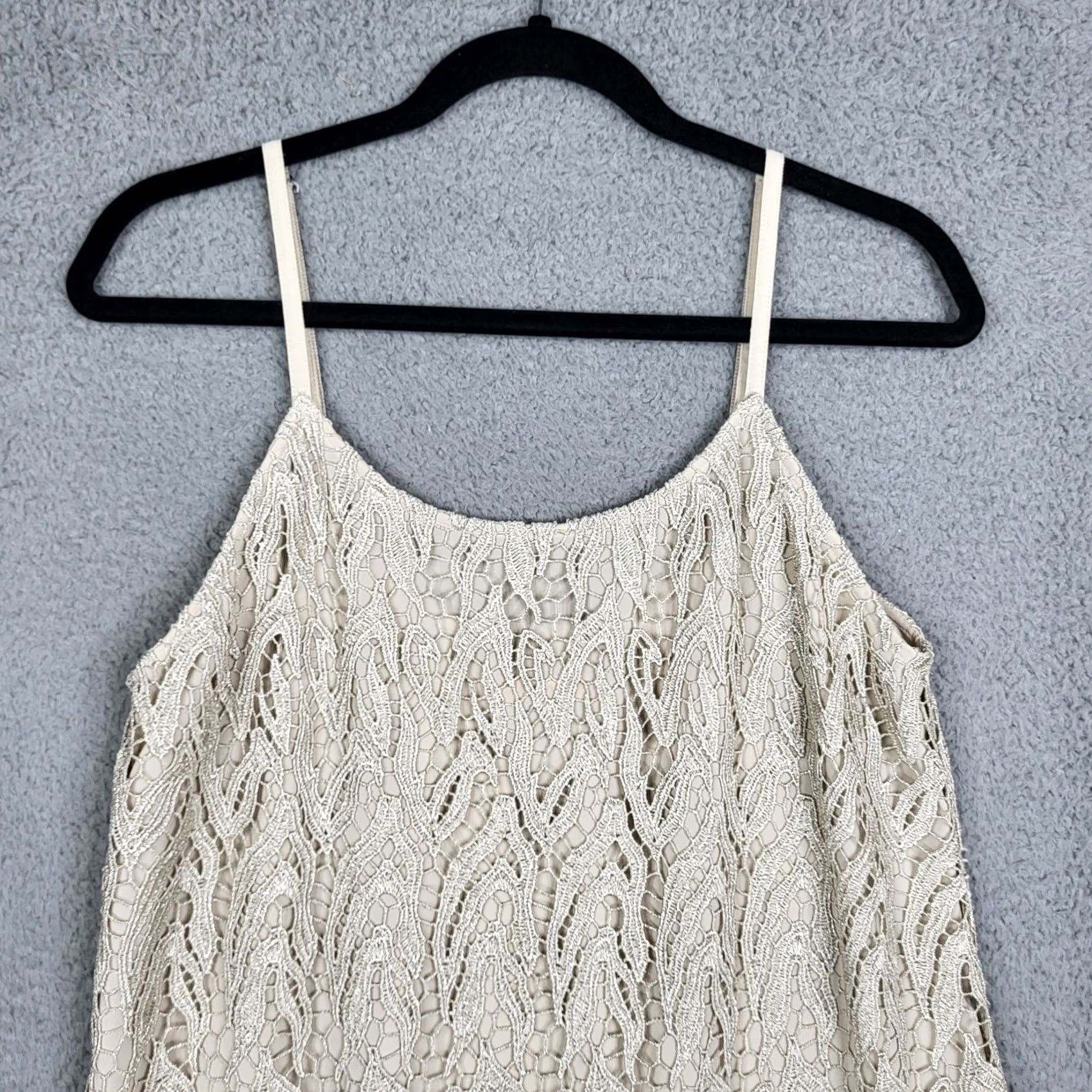 Alice + Olivia Alice + Olivia Emmie Women's Lace Sleeveless Dress M Above the Knee Creamy Polyester, A-Line, Casual, Colorful, oblique Size M / US 6-8 / IT 42-44 - 4 Thumbnail
