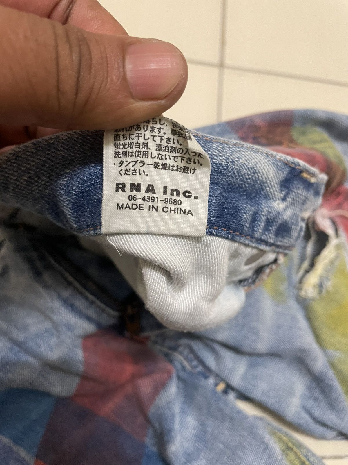 Japanese Brand RNA inc Slang Multicolor Paint Geometric Distressed Denim Size US 29 - 10 Thumbnail