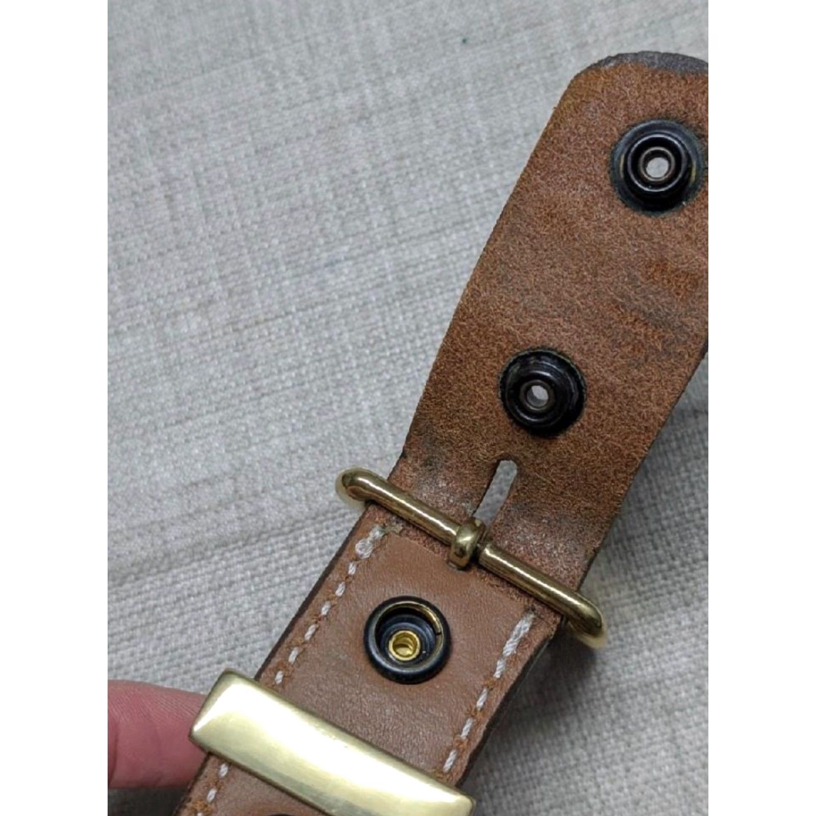 Vintage VINTAGE AKER belt WESTERN Belt 42 brown leather USA made mens thick holster buckle Size 42 - 7 Thumbnail