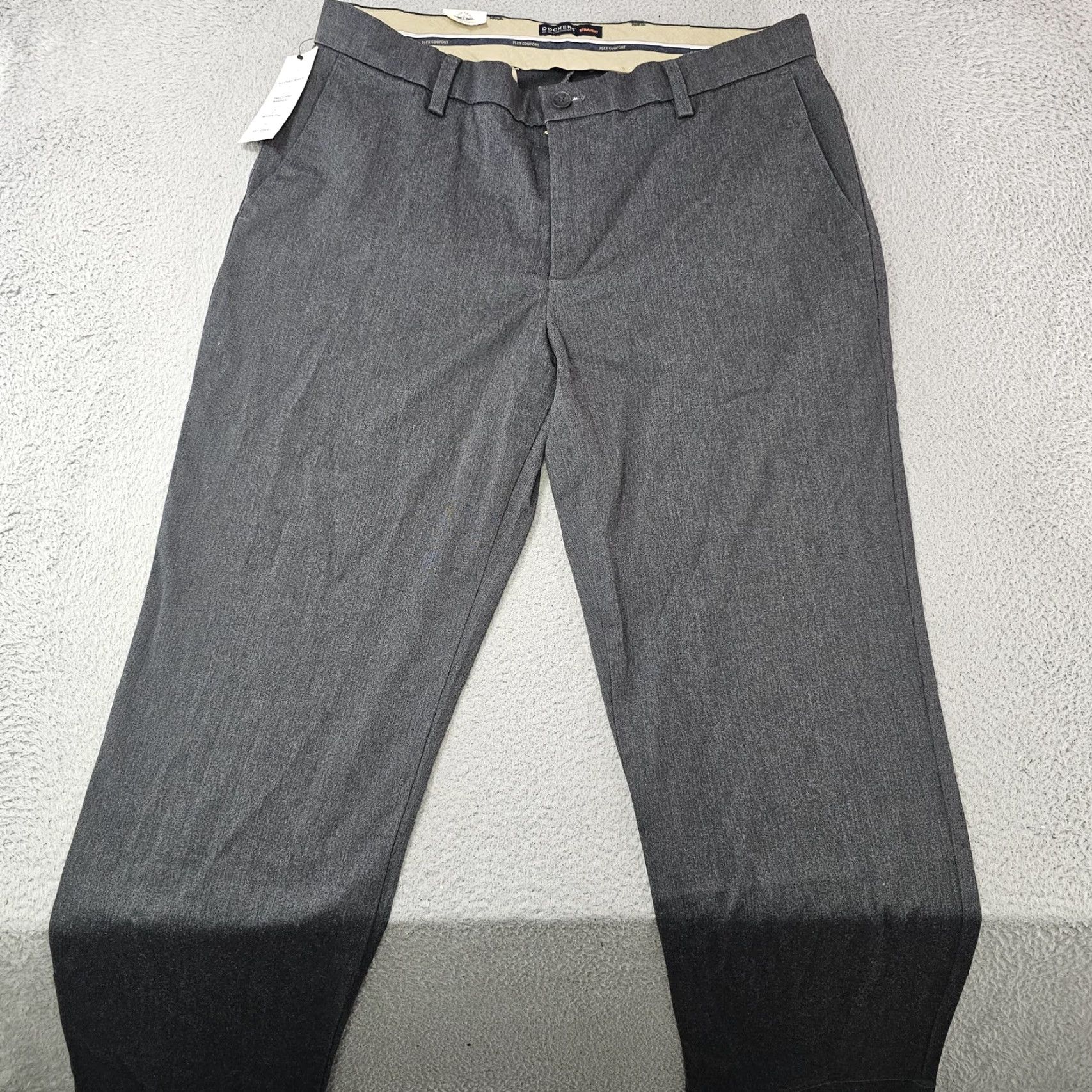 Dockers Dockers Pants Mens 36x30 Straight Fit Signature Khaki Lux Cotton Stretch Wrinkle Resistant Gray Size US 36 / EU 52 - 2 Thumbnail