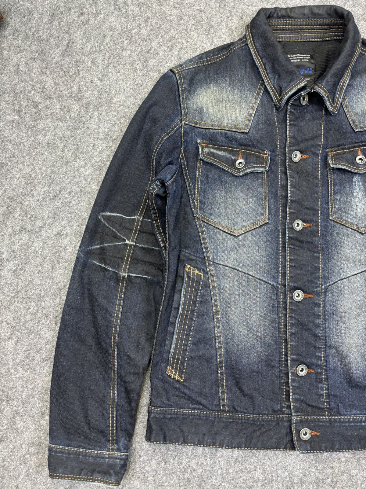 Japanese Brand Very Rare NCFM Sick Indigo Stone Wash Trucker Jacket F820 Size US XS / EU 42 / 0 - 4 Thumbnail