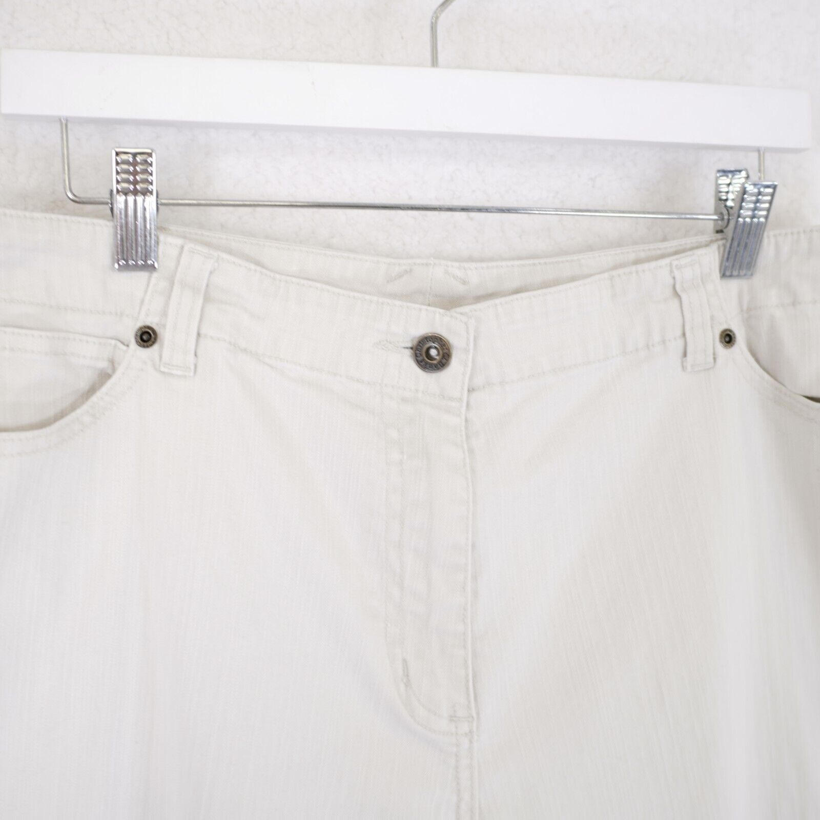 Designer Christopher & Banks White Capri Denim Jeans 16 36/26 High Ri Size 36" / US 14 / IT 50 - 4 Thumbnail