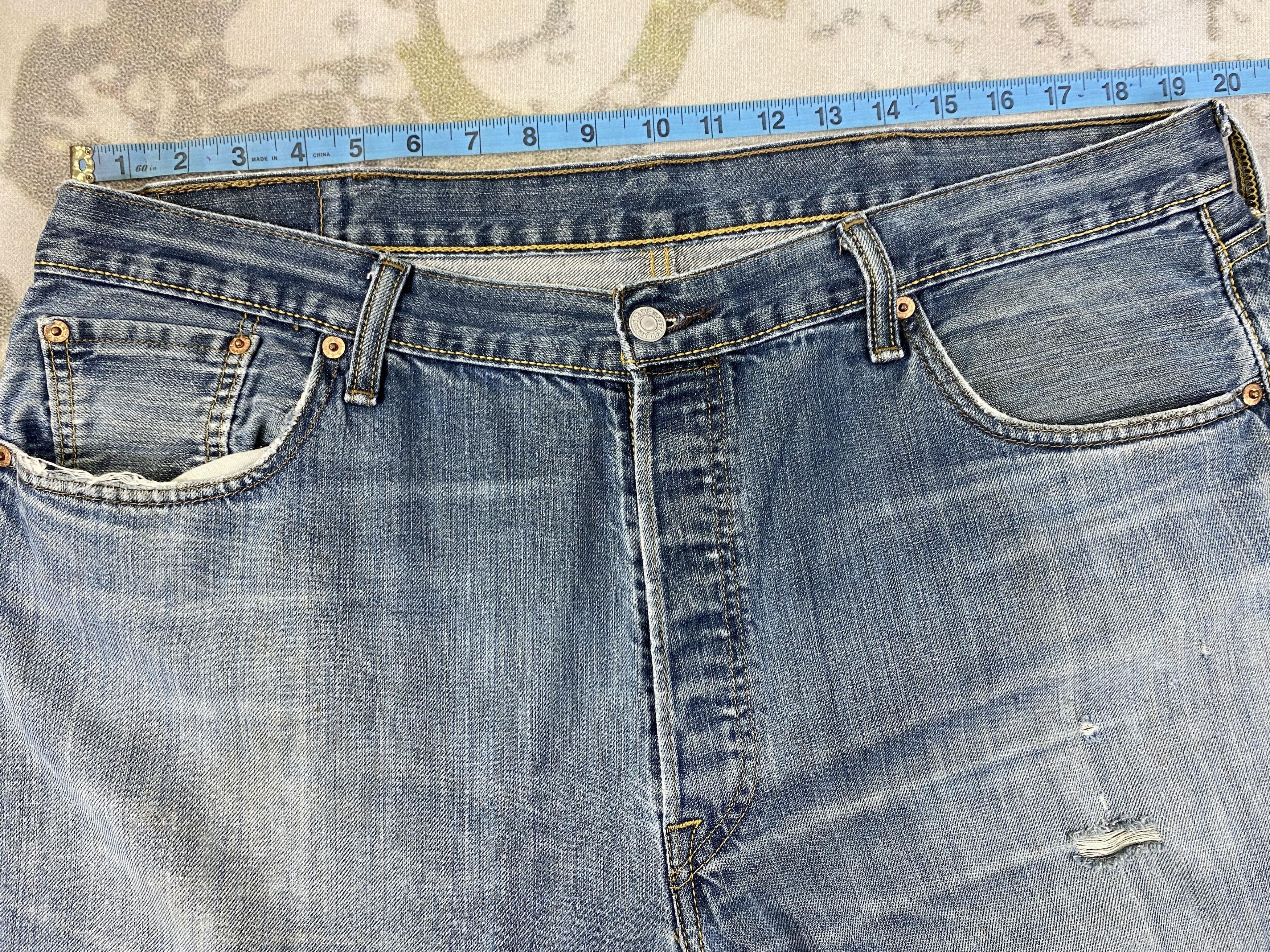 Levi's Distressed Blue Vintage Levi's 39x31 Denim -JN1475 Size US 39 - 5 Thumbnail