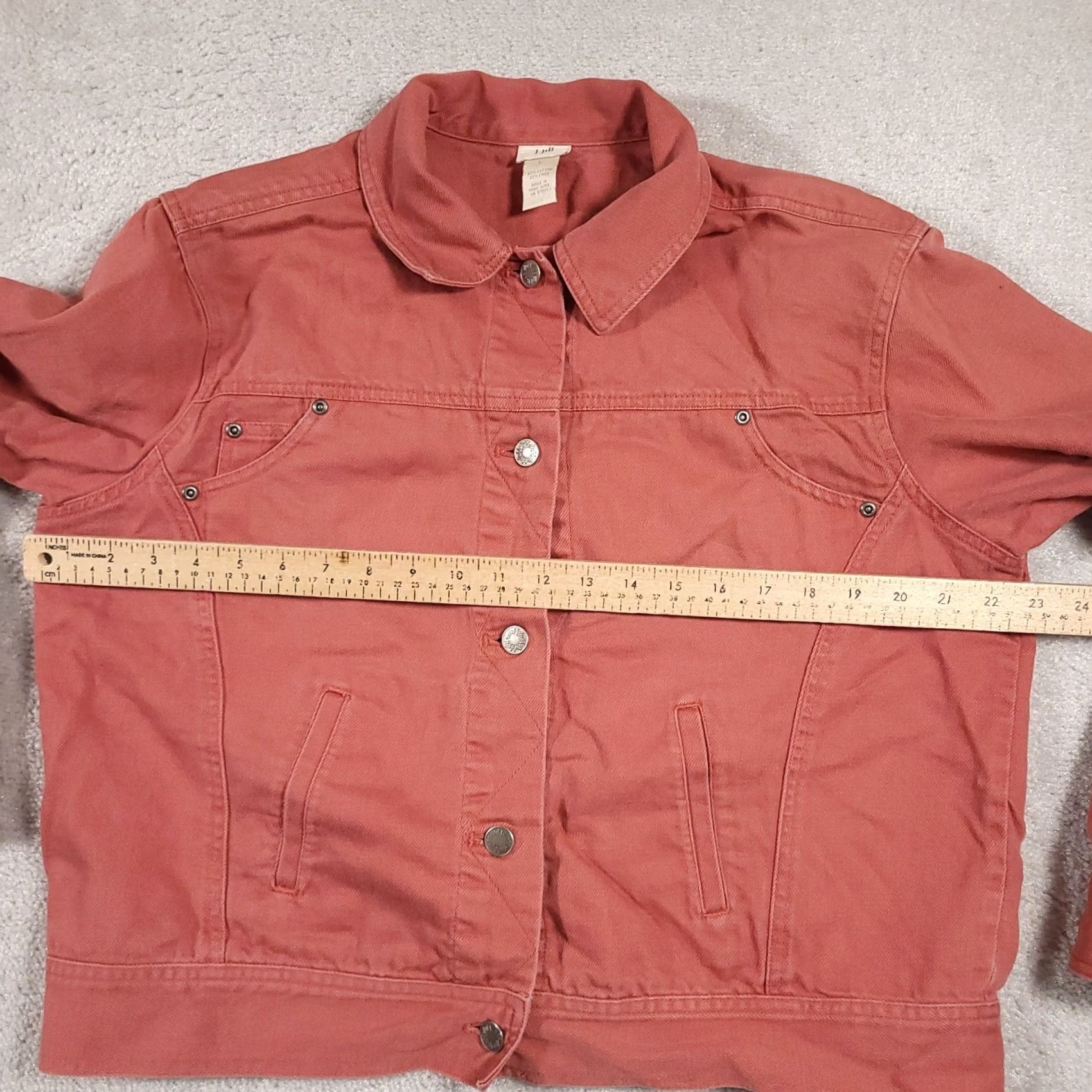 J. Jill VINTAGE J. Jill Jacket Women's Large Salmon Pink Linen Blend Pockets Western Denim Style Coat Shirt? Size L / US 10 / IT 46 - 5 Thumbnail