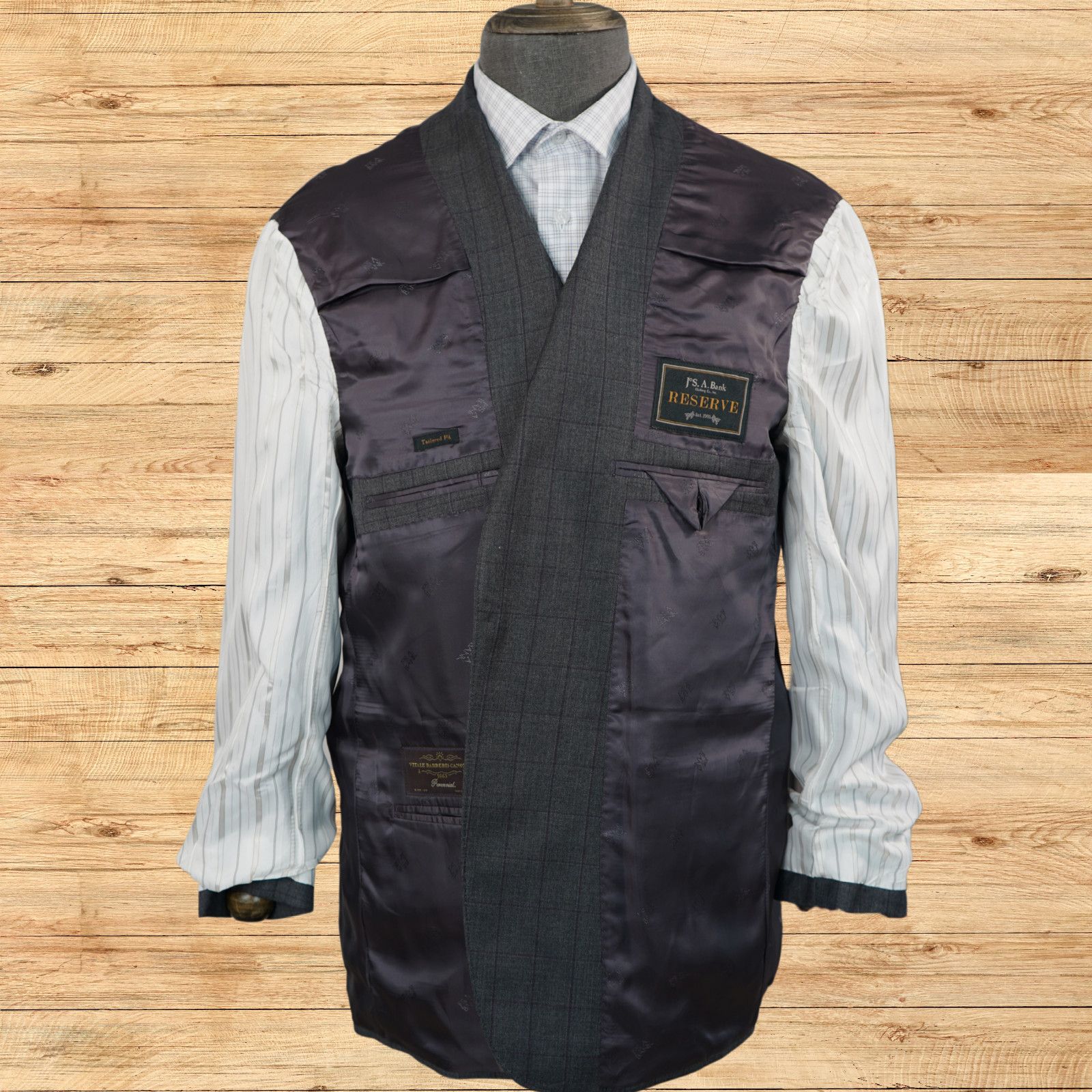 Jos. A. Bank Jos A Bank Reserve Suit Jacket Mens 44R Vitale Barberis Wool Size 44R - 5 Thumbnail