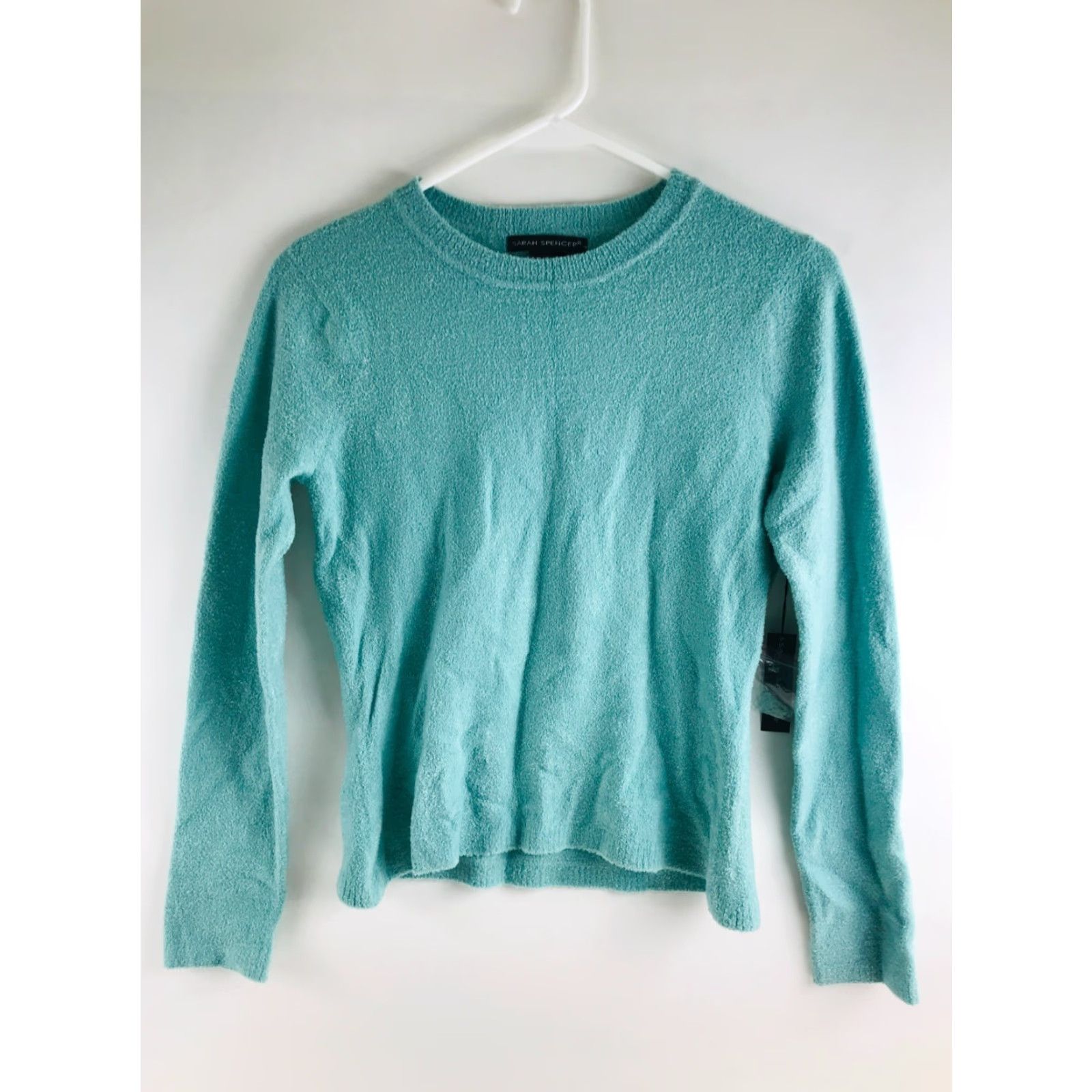 Vintage Sarah Spencer Sweater Women’s Size M Green Fleece Pullover Crew Neck NWT Size M / US 6-8 / IT 42-44 - 2 Thumbnail