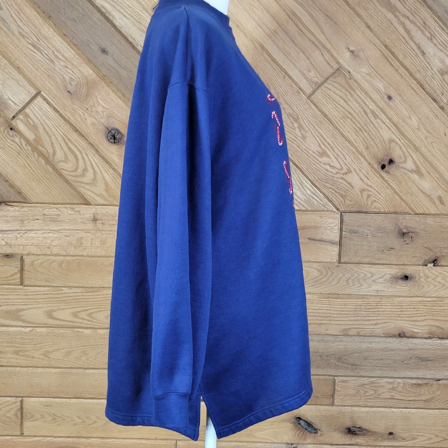 Vintage Nutcracker Womens Plus Size Embroidered Christmas Pullover Sweater Blue Size 2X Size XXL / US 16-18 / IT 52-54 - 4 Thumbnail