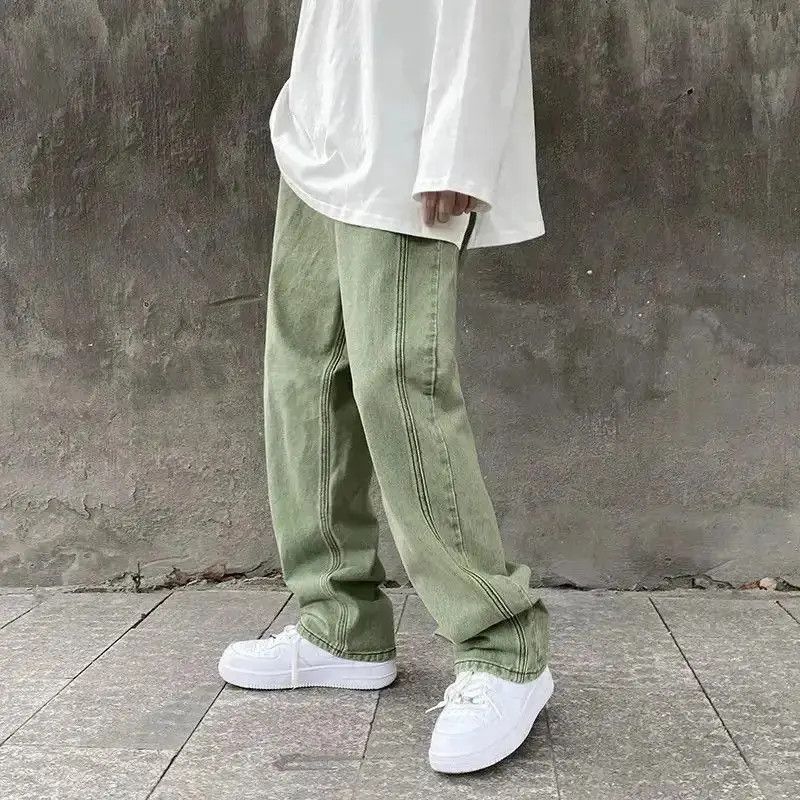 Japanese Brand Streetwear Jeans Pants Green Loose Straight Size US 30 / EU 46 - 2 Thumbnail